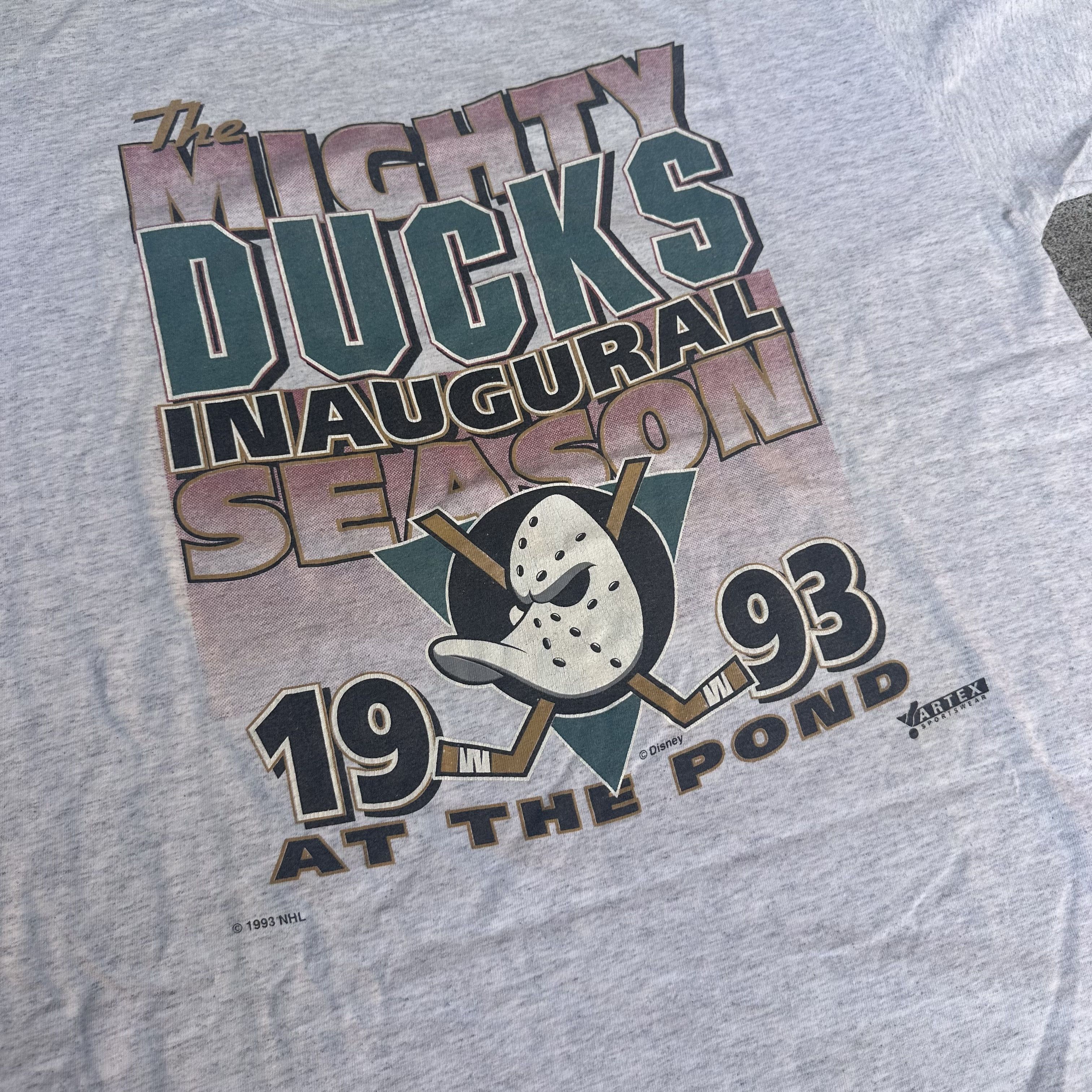 Vintage 90s outlet Y2K Inaugural 93 Disney Anaheim Mighty Ducks NHL Hockey Shirt Sport