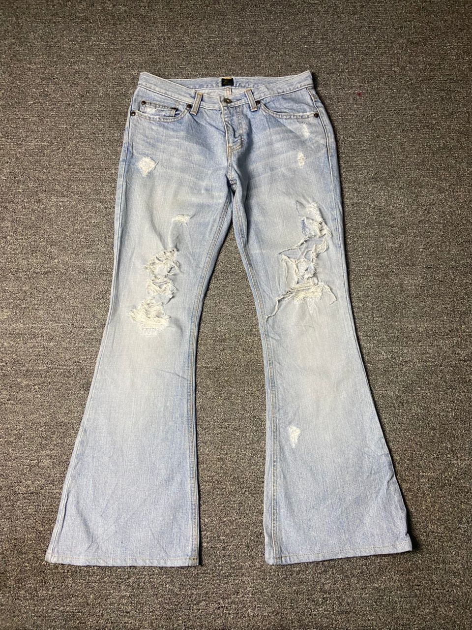 Japanese Brand ET BOITE Brand Flare Ripped Denim Jeans (141) Size 28" / US 6 / IT 42 - 1 Thumbnail