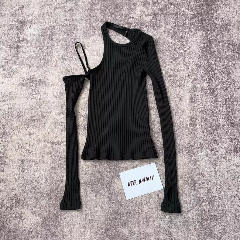 Helmut Lang HELMUT LANG Half front back irregular knit long sleeves Size M / US 6-8 / IT 42-44 - 1 Thumbnail