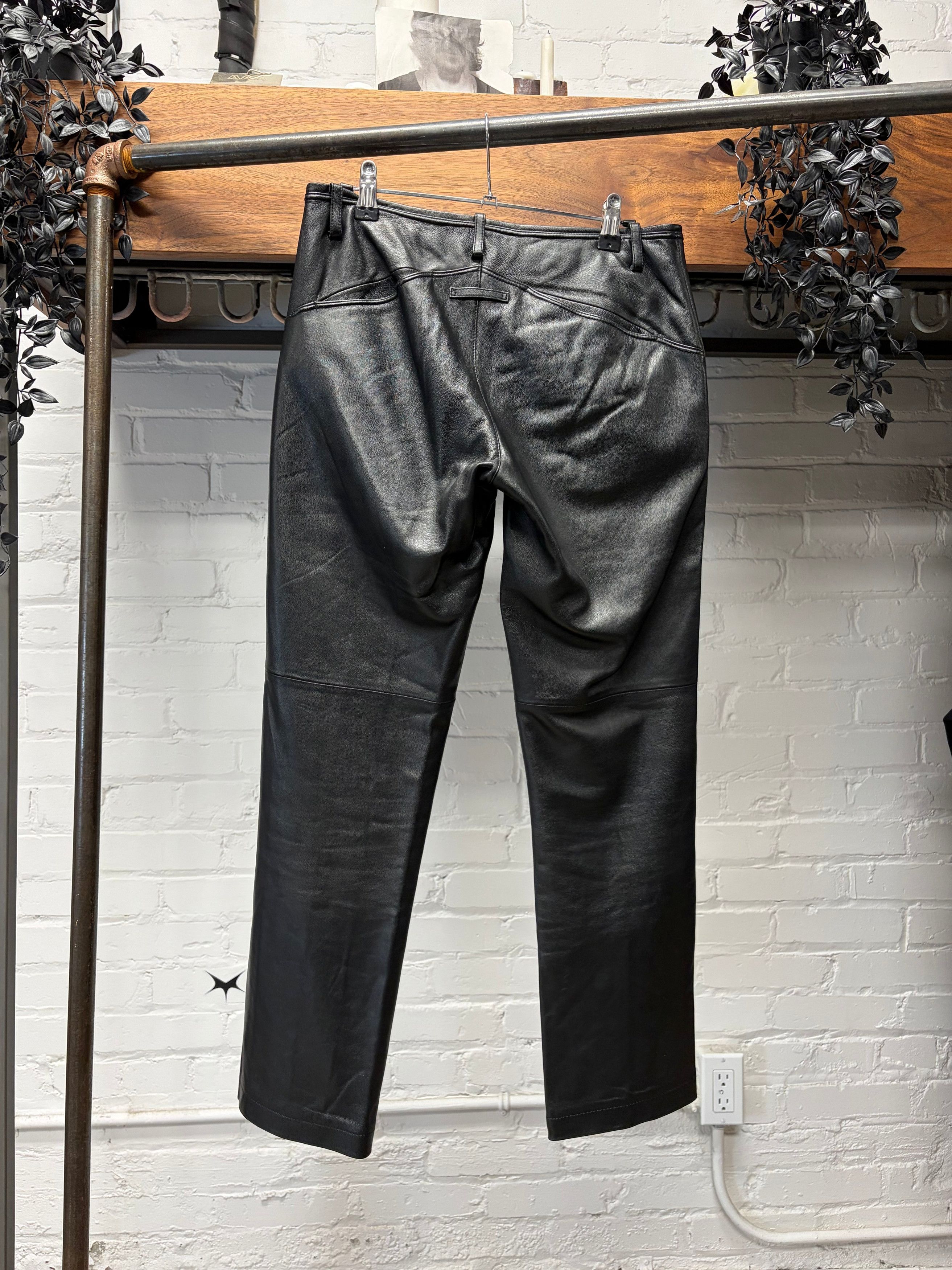 Jean Paul Gaultier Vintage 90s Jean Paul Gaultier Homme Leather ‘Darted’ Pants Size US 28 / EU 44 - 4 Thumbnail