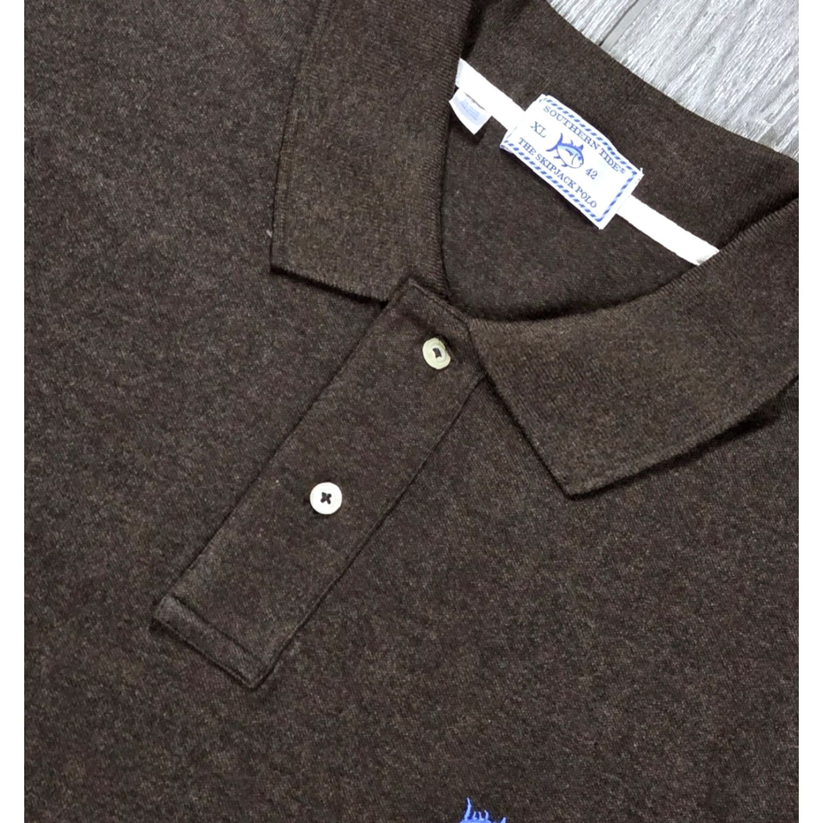 Southern Tide Southern Tide Polo Shirt XL Brown Long Sleeve Mens Heathered Polo Cotton Size US XL / EU 56 / 4 - 5 Thumbnail