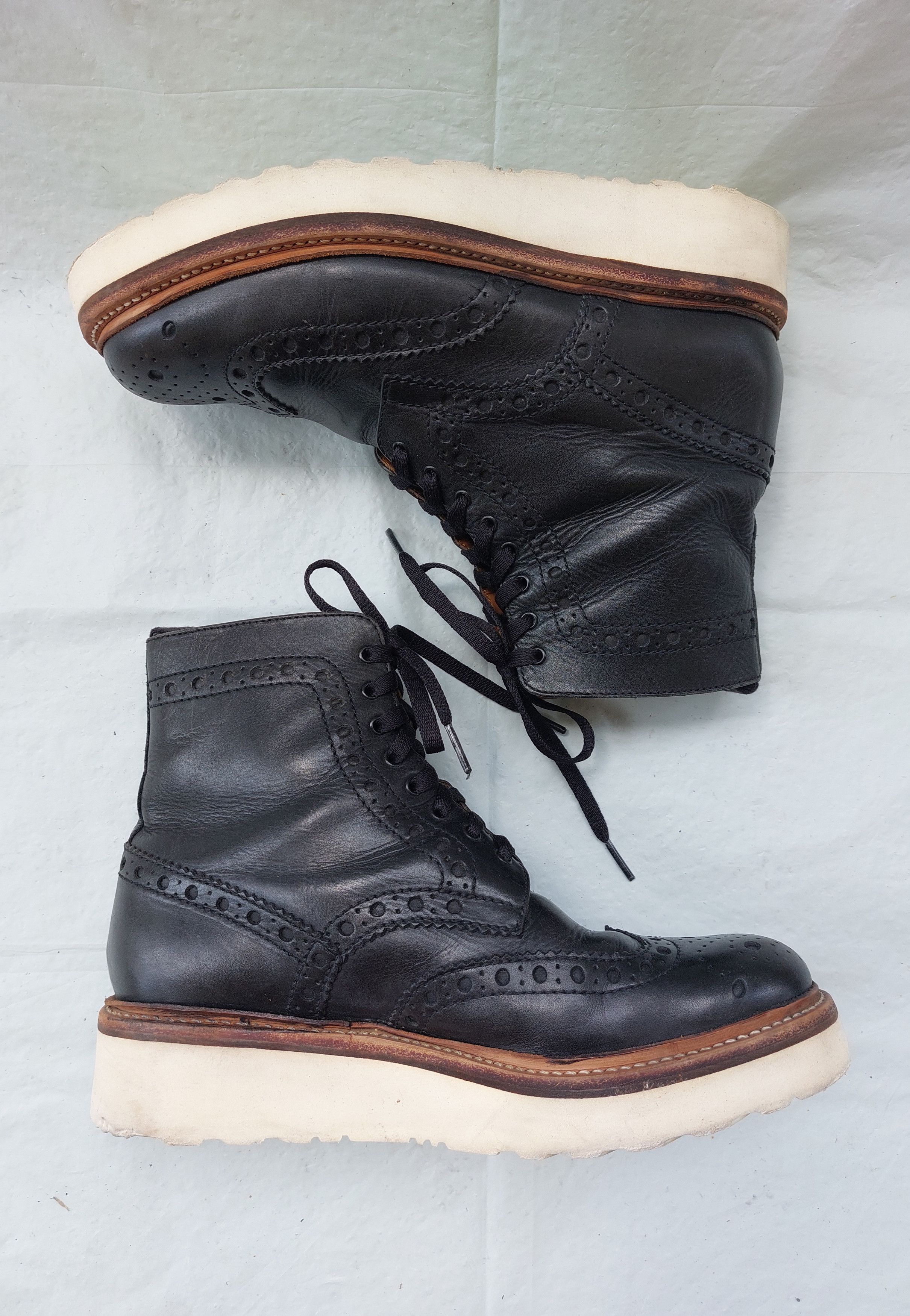 image of Grenson Wingtip Ankle Boots in Black, Men's (Size 7)