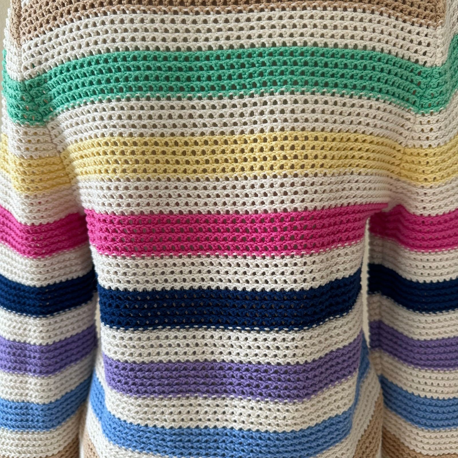 Gap GAP Rainbow Stripe Crochet Crewneck Sweater Size S Size S / US 4 / IT 40 - 3 Thumbnail