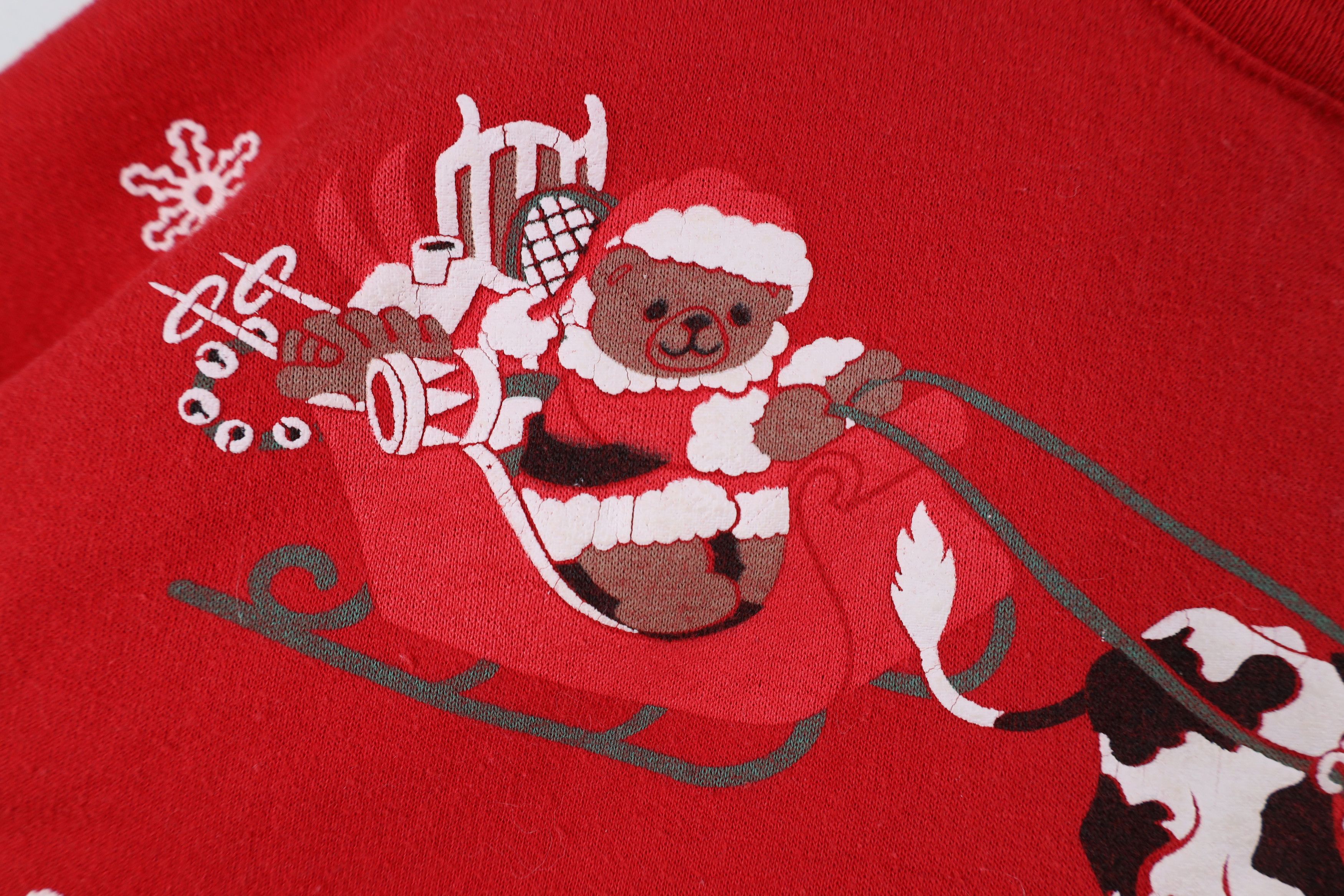 Vintage Vintage 90s Streetwear Christmas Bear Cow Sweatshirt USA Size XL / US 12-14 / IT 48-50 - 5 Thumbnail