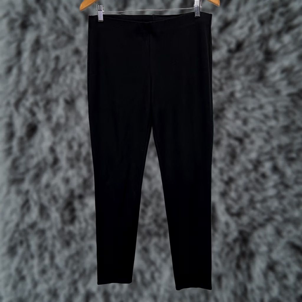 Eileen Fisher Eileen Fisher Slim Pant Ankle Black Women's M Crepe Washable Stretch Pull On Size 32" / US 10 / IT 46 - 1 Thumbnail