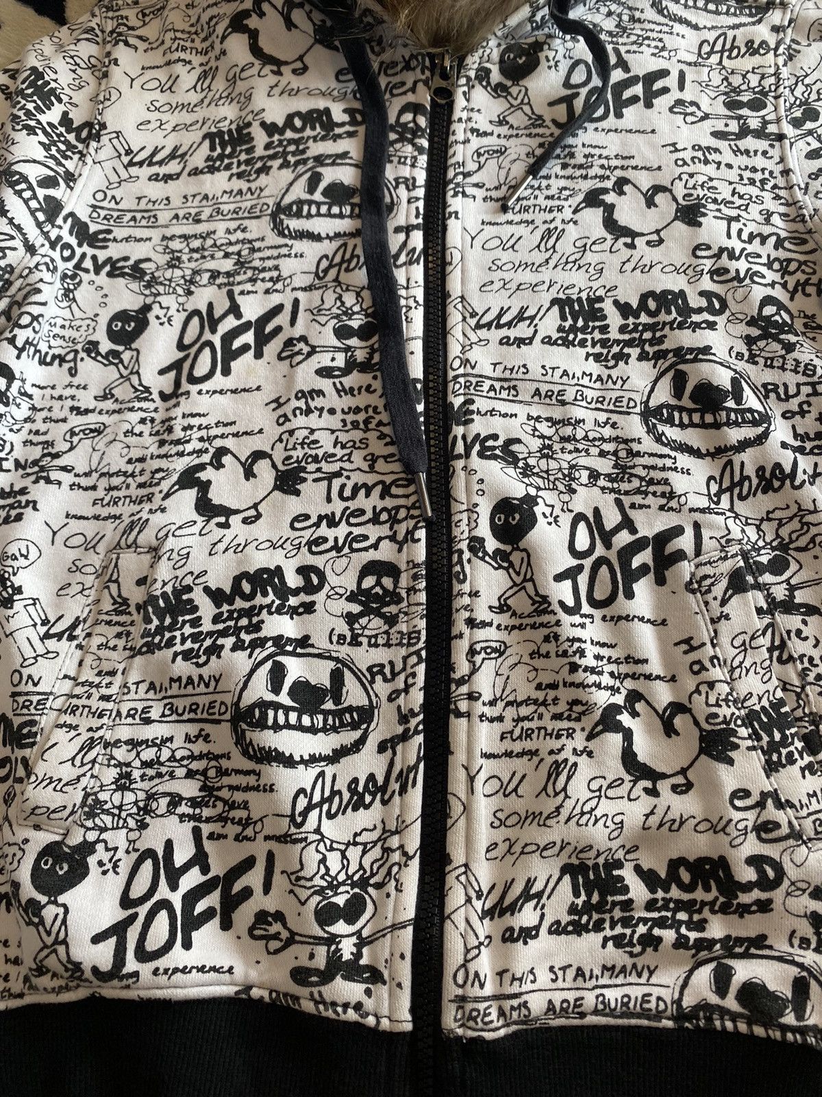 If Six Was Nine × Japanese Brand × Le Grande Bleu (L.G.B.) Japan Joff Faux fur hoodie Zip skull poem if6w9 LgB style Size US M / EU 48-50 / 2 - 2 Thumbnail