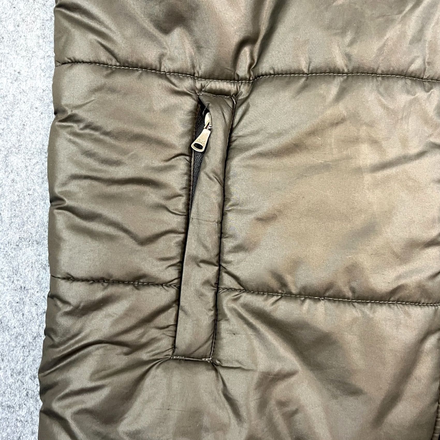 Dolce & Gabbana VINTAGE Dolce&Gabbana Mens Gilet Padded Small Bronze Brown Logo Designer Jacket Size US XXS / EU 40 - 7 Thumbnail