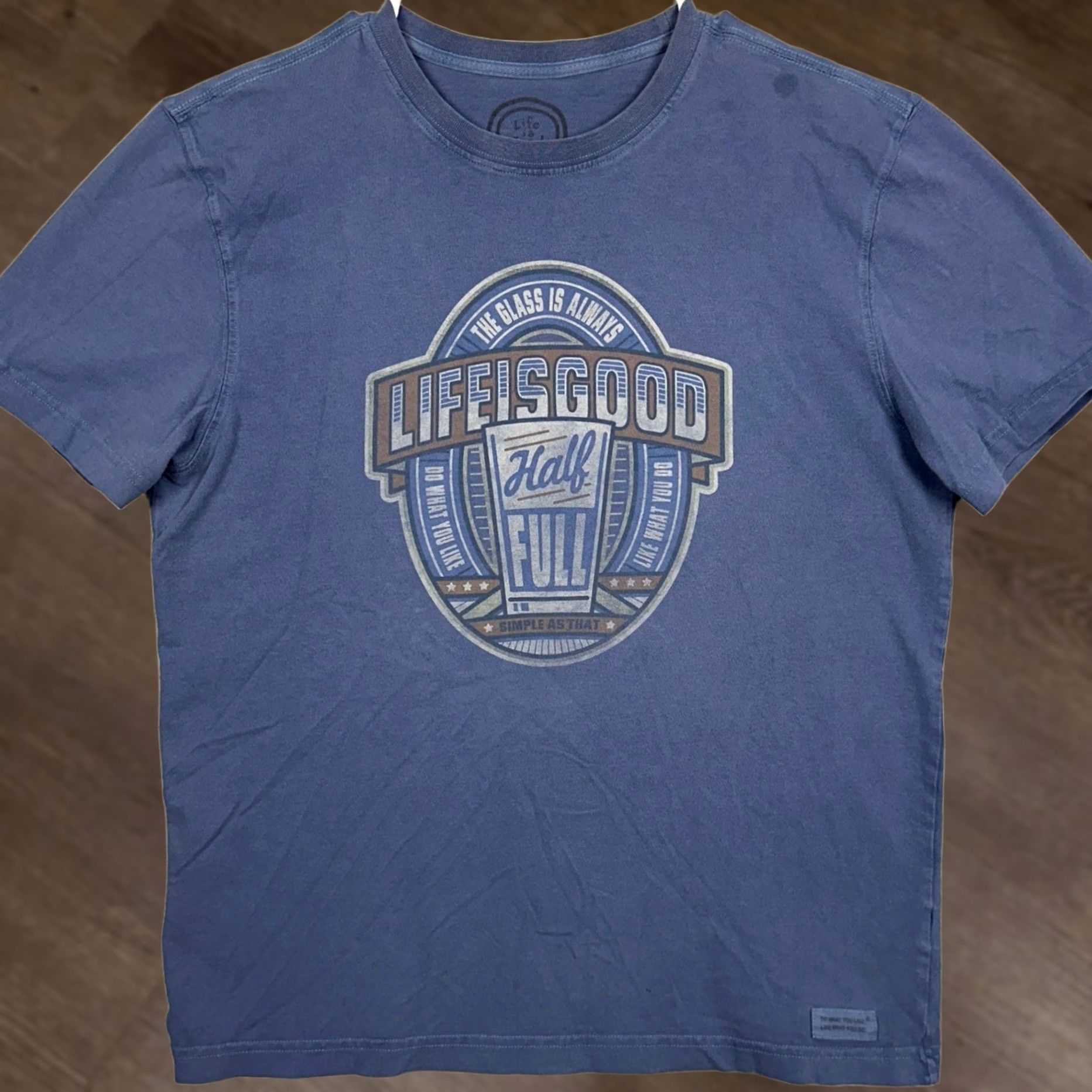 Life is Good Life is Good T-Shirt Men M Blue Classic Fit Graphic Tee Short Sleeve Casual Size US M / EU 48-50 / 2 - 1 Thumbnail