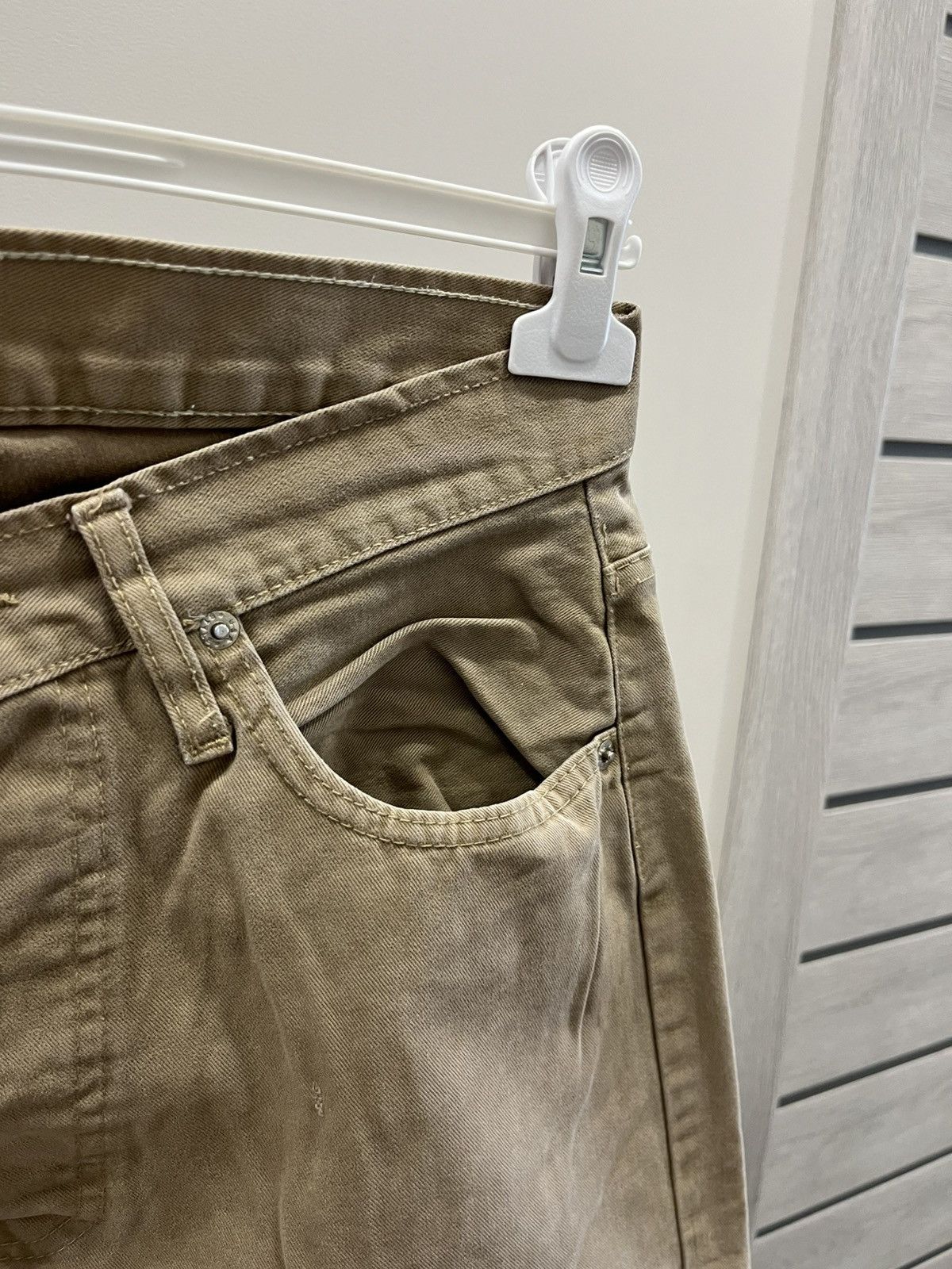 Levi's Vintage Y2K Levi’s 501 Made in U.S.A Button Beige Jeans Size US 32 / EU 48 - 6 Thumbnail