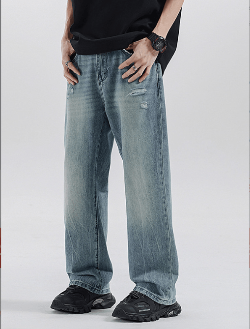 Japanese Brand American high street retro distressed ripped flared jeans Size US 34 / EU 50 - 1 Thumbnail