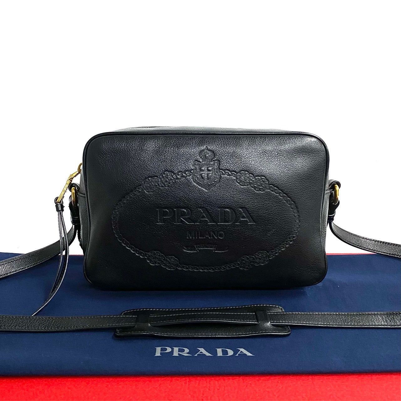 Prada Prada Shoulder Bag Black Leather Size ONE SIZE - 1 Thumbnail