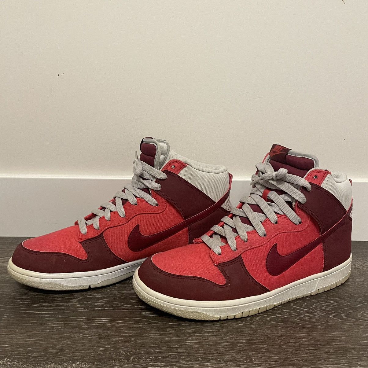 image of Nike Dunk High Hyper Red Hi Tops Shoes, Men's (Size 10)