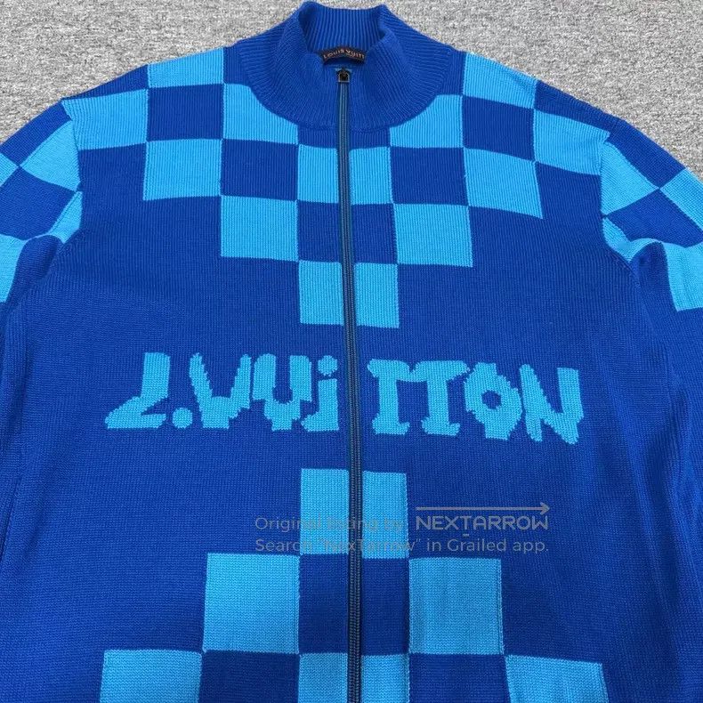 Louis Vuitton Louis Vuitton Blue color-block checkerboard pixel-letter h Size US XL / EU 56 / 4 - 4 Thumbnail