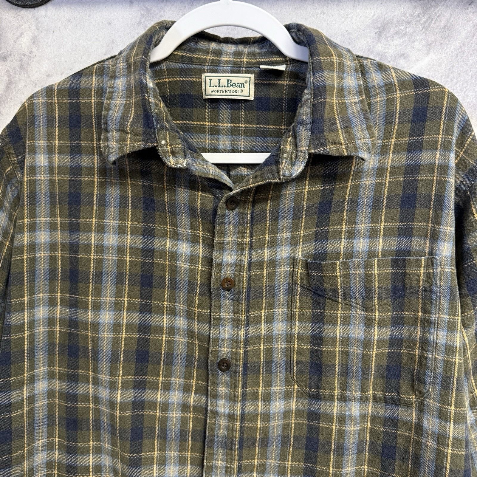 L.L. Bean Vintage LL Bean Northwoods Flannel Green Size XL Tall USA Size US XL / EU 56 / 4 - 3 Thumbnail