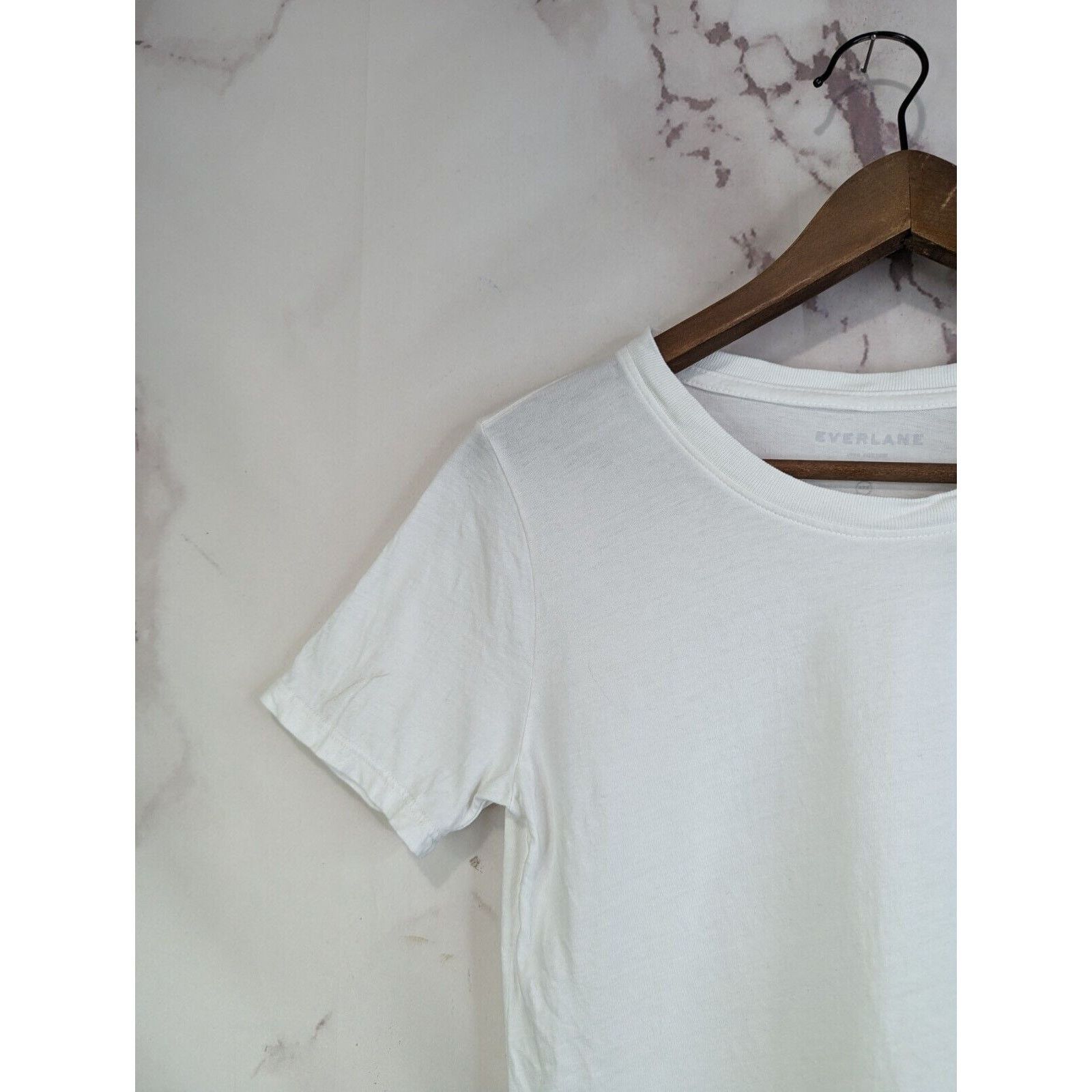 Everlane Everlane T Shirt Women XXS 2XS White Crew Box Cut Tee Cotton Size XXS / US 00 / IT 34 - 2 Thumbnail
