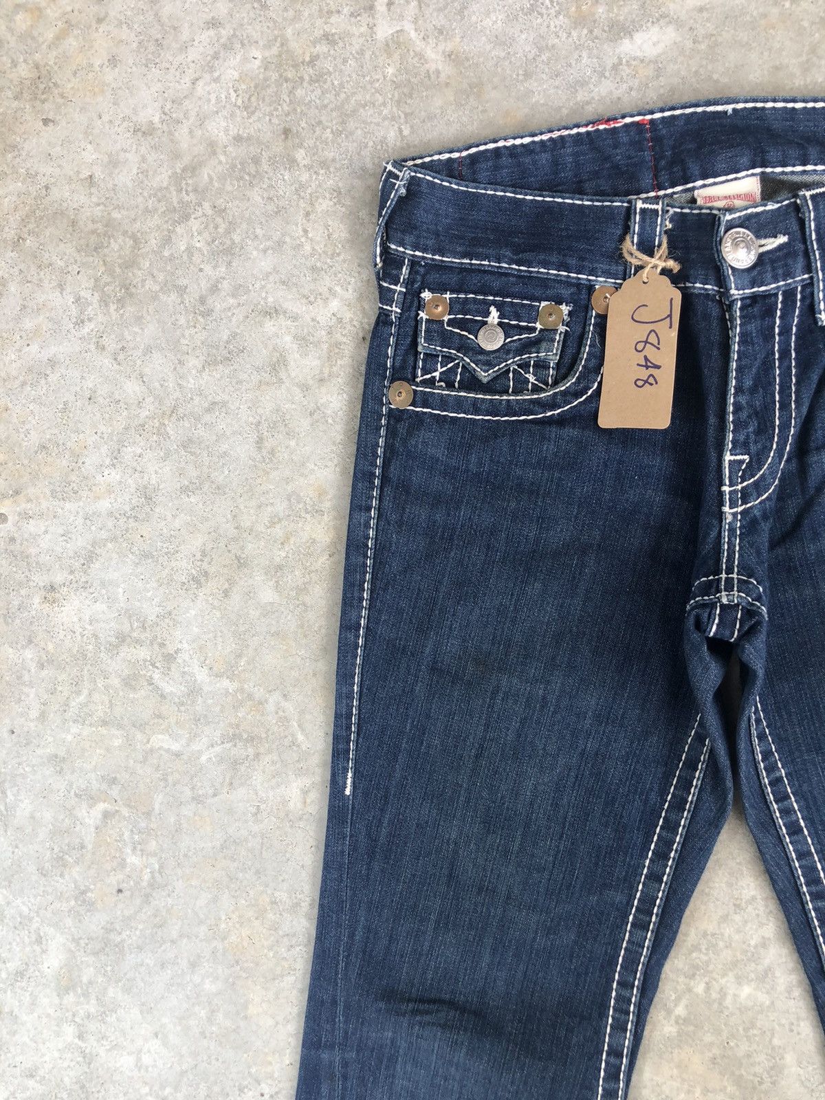 True Religion True Religion Flared Jeans Bootcut White Stitch Distressed Size US 32 / EU 48 - 5 Thumbnail