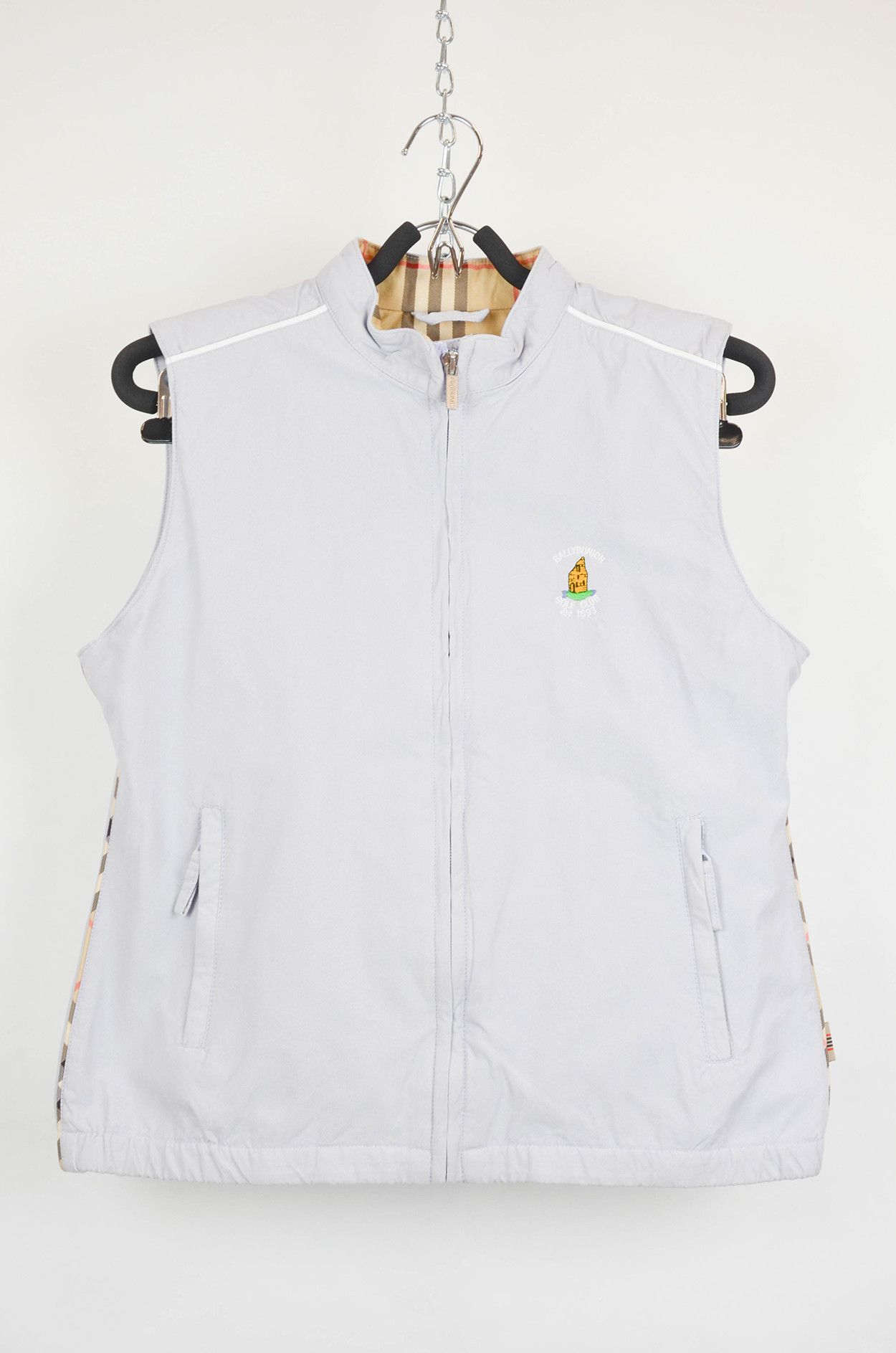 BURBERRY GOLF Vintage Grey Embroidery Vest - M