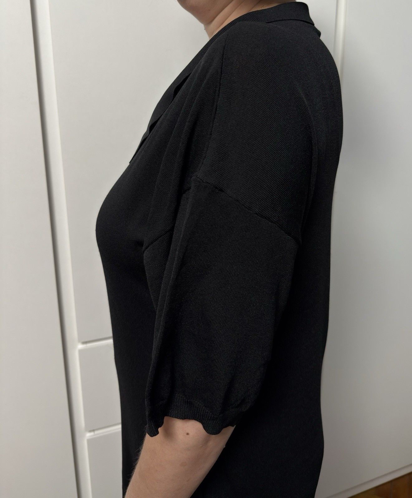 Toteme Toteme Belize Jersey Midi Knit Collared Rayon Dress Black Size S / US 4 / IT 40 - 13 Thumbnail