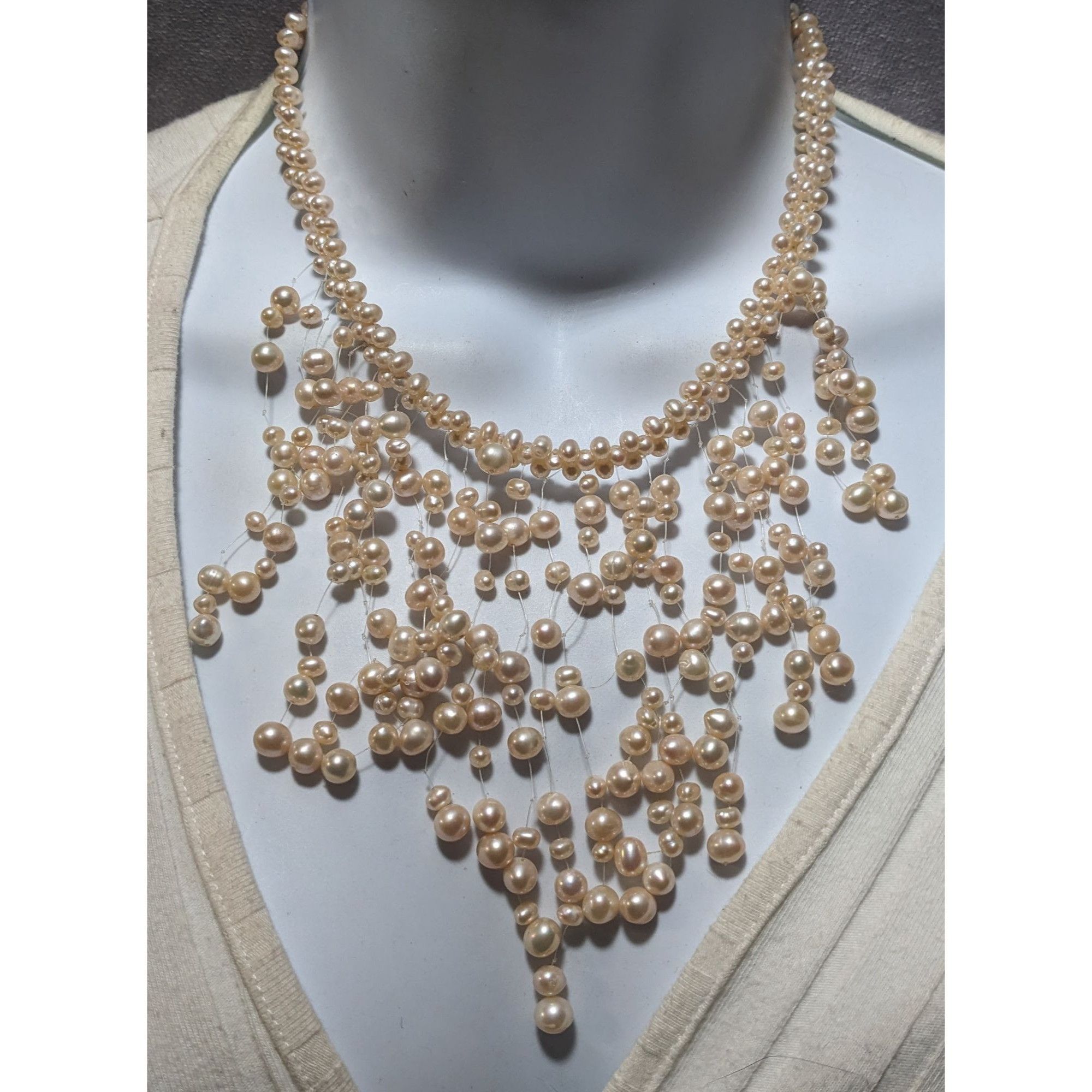 Other Vintage Cascading Bridal Pearl Bib Necklace Size ONE SIZE - 6 Thumbnail