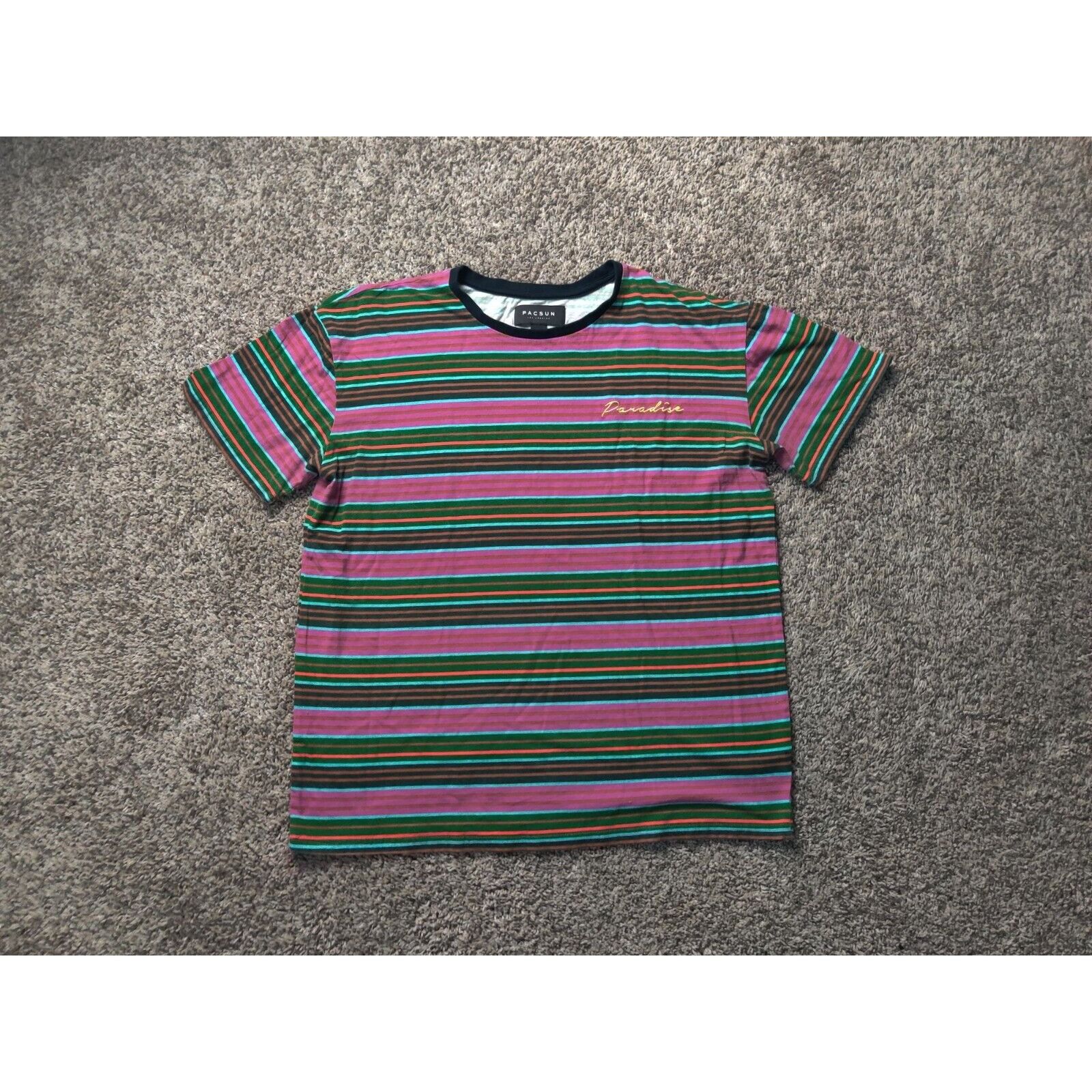 Pacsun PACSUN Shirt Adult Mens Medium Dark Pink Striped Paradise Size US M / EU 48-50 / 2 - 1 Thumbnail