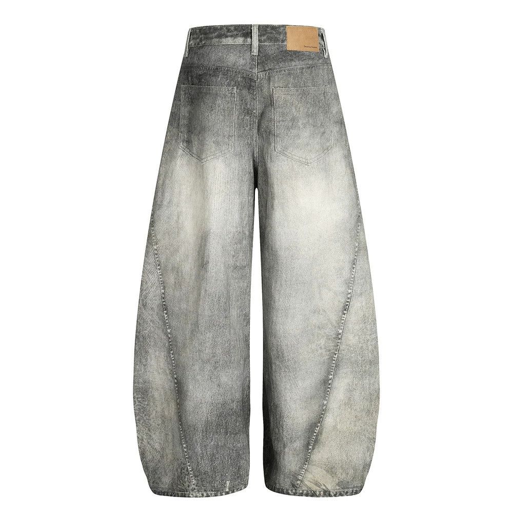 Vintage Men's washed gradient stitching distressed scimitar jeans Size US 32 / EU 48 - 2 Thumbnail