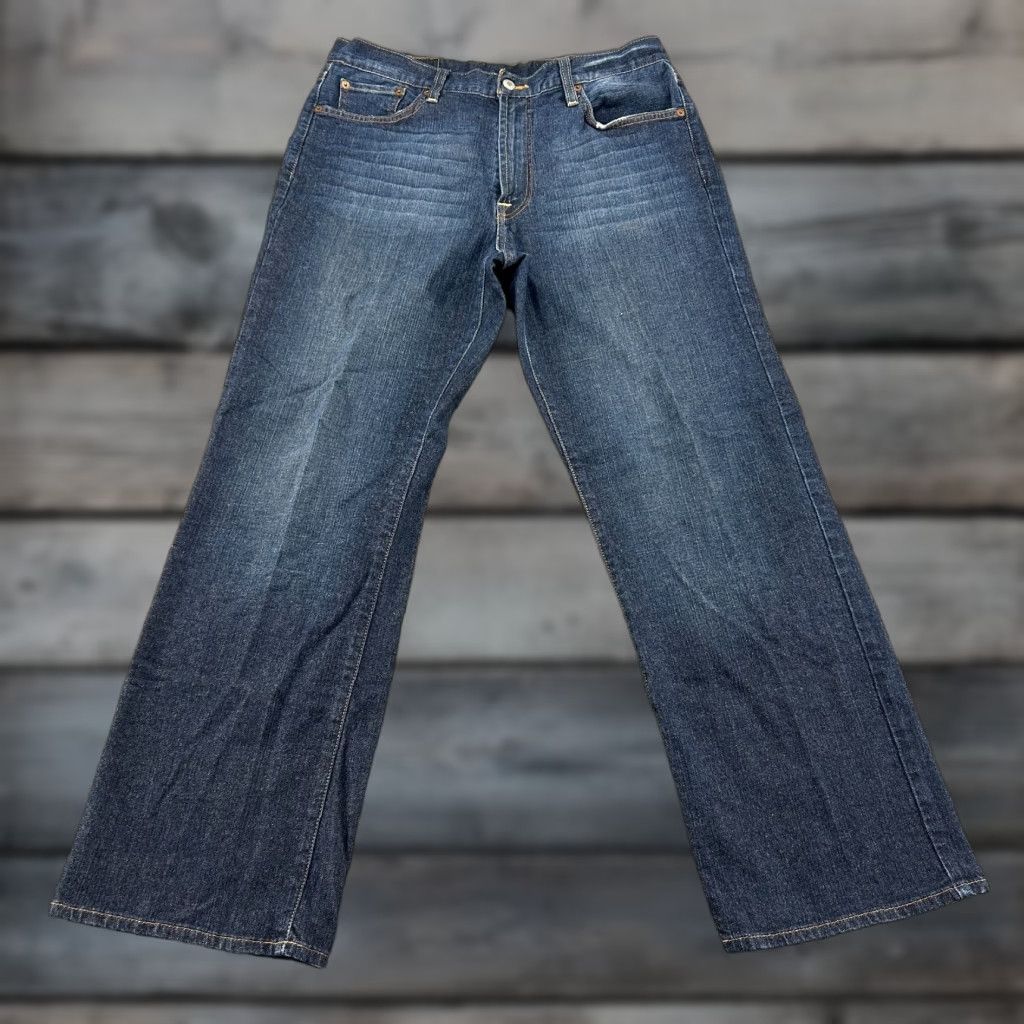 Lucky Brand VINTAGE Lucky Brand Jeans Mens 34x30 Blue Straight Classic Dark Baggy Loose Y2K Size US 34 / EU 50 - 1 Thumbnail