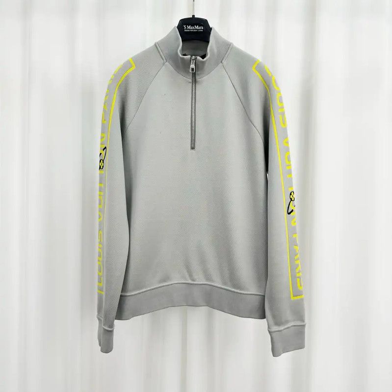 Louis Vuitton Louis Vuitton Gray Logo Print Men's Long Sleeve Sweatshirt 0089 Size US M / EU 48-50 / 2 - 1 Thumbnail