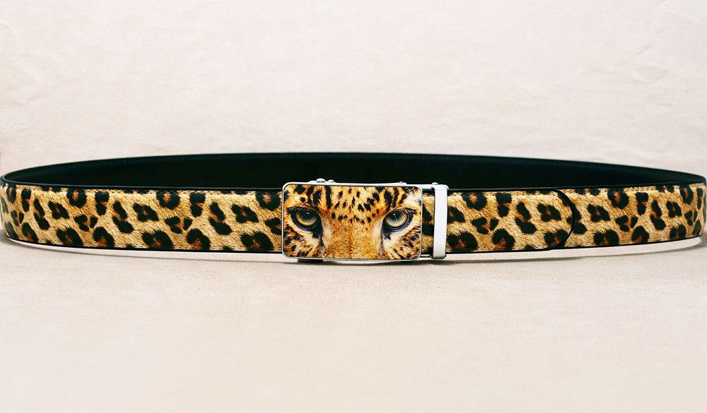 Japanese Brand × Leather Leopard Pattern Leather Automatic Buckle Belt Size ONE SIZE - 3 Thumbnail