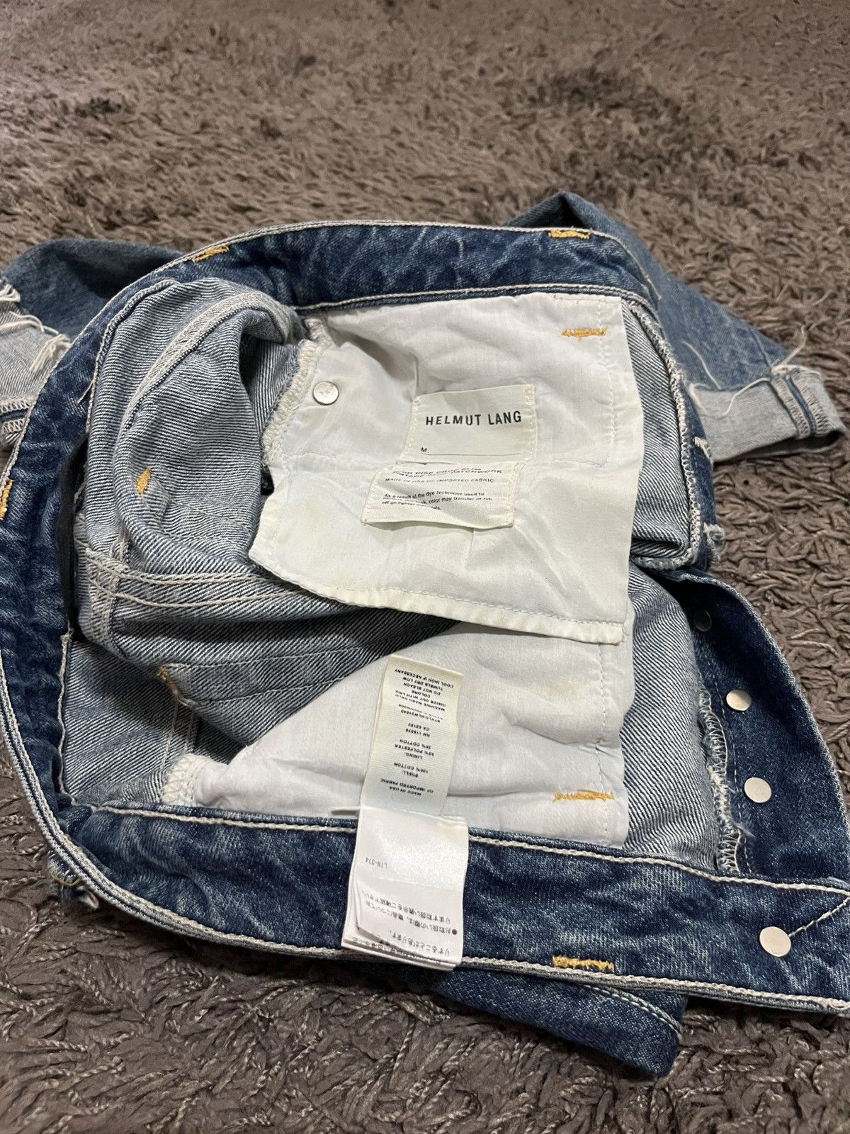 Helmut Lang 2000s high rise crop slim vintage blue patchwork #I3 Size US 26 / EU 42 - 9 Thumbnail