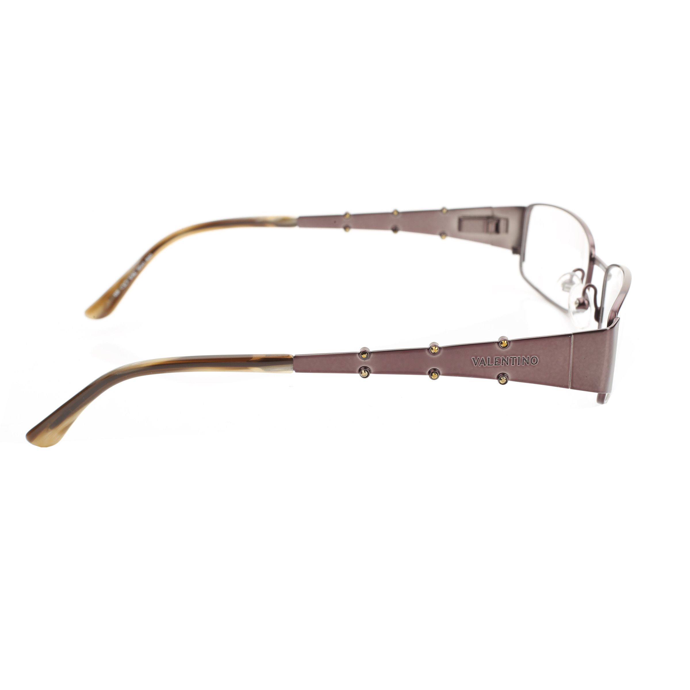Valentino Valentino '90s Brown Steel Crystals Metal Glasses Size ONE SIZE - 1 Thumbnail