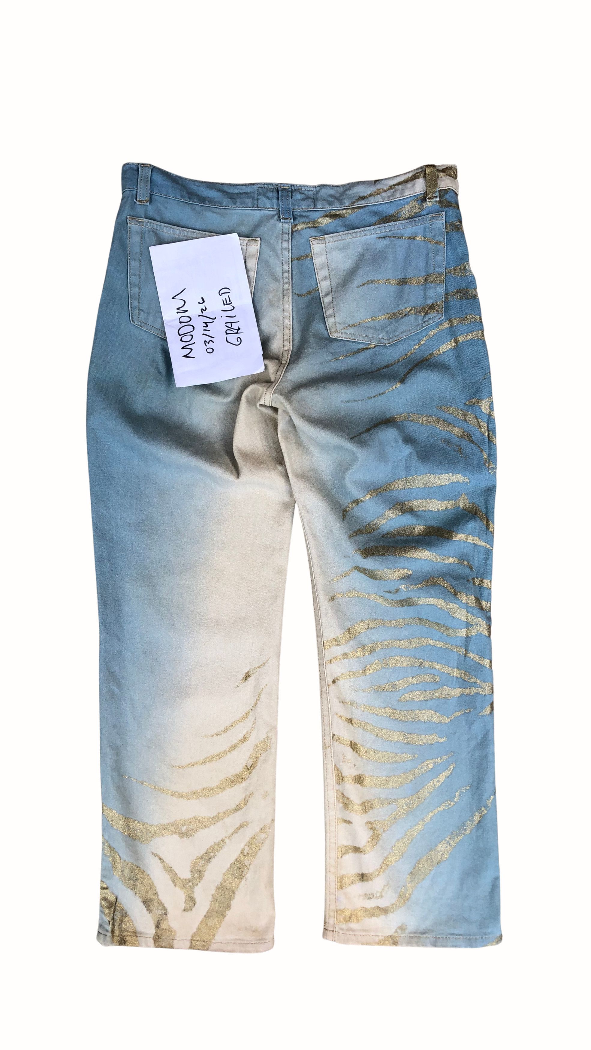 Roberto Cavalli 2000s Roberto Cavalli Golden Zebra Jeans Size 30" / US 8 / IT 44 - 3 Thumbnail