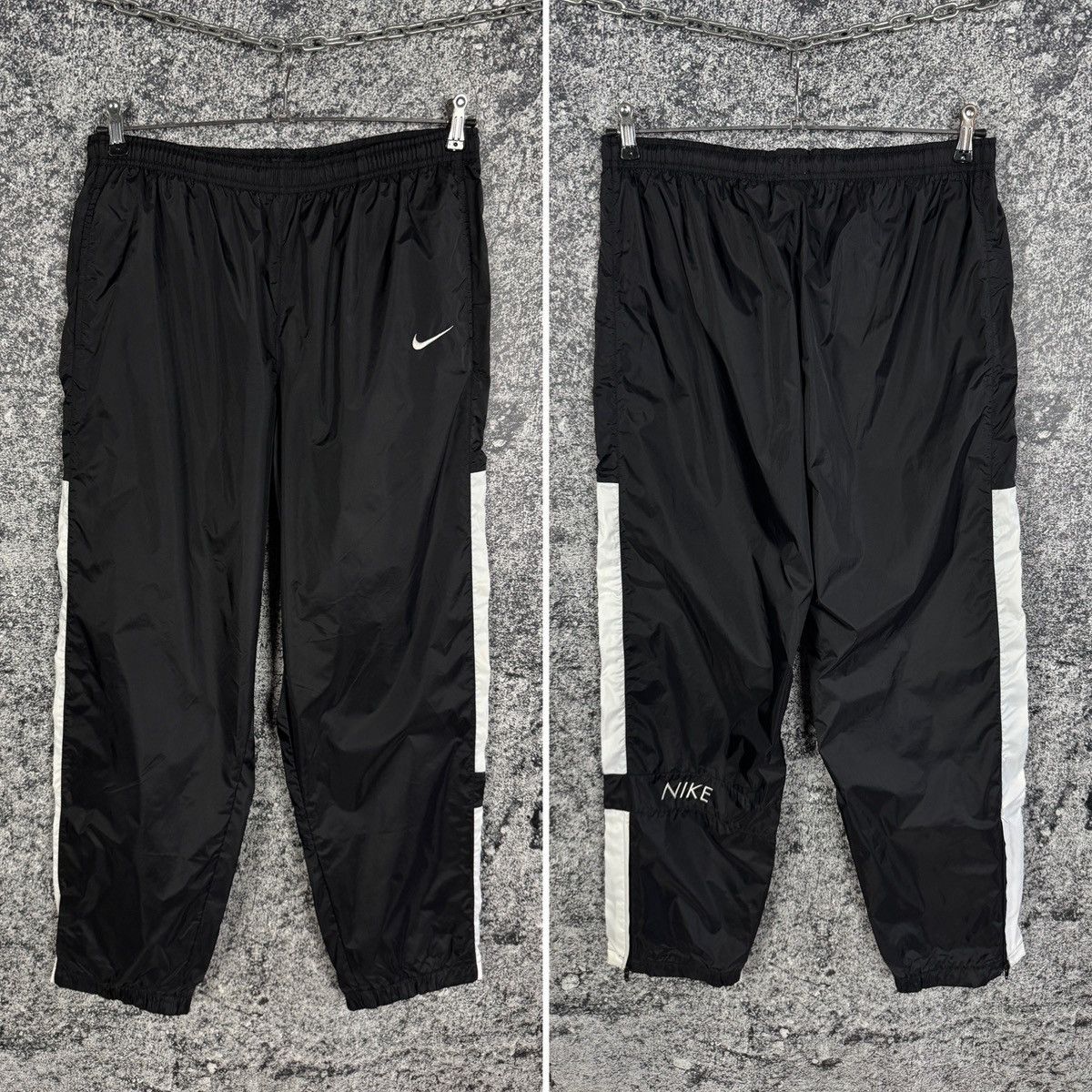 Nike Nike Track Nylon Pants Vintage 90s Style Zip Cuffs Y2K Sz L Size US 36 / EU 52 - 1 Thumbnail