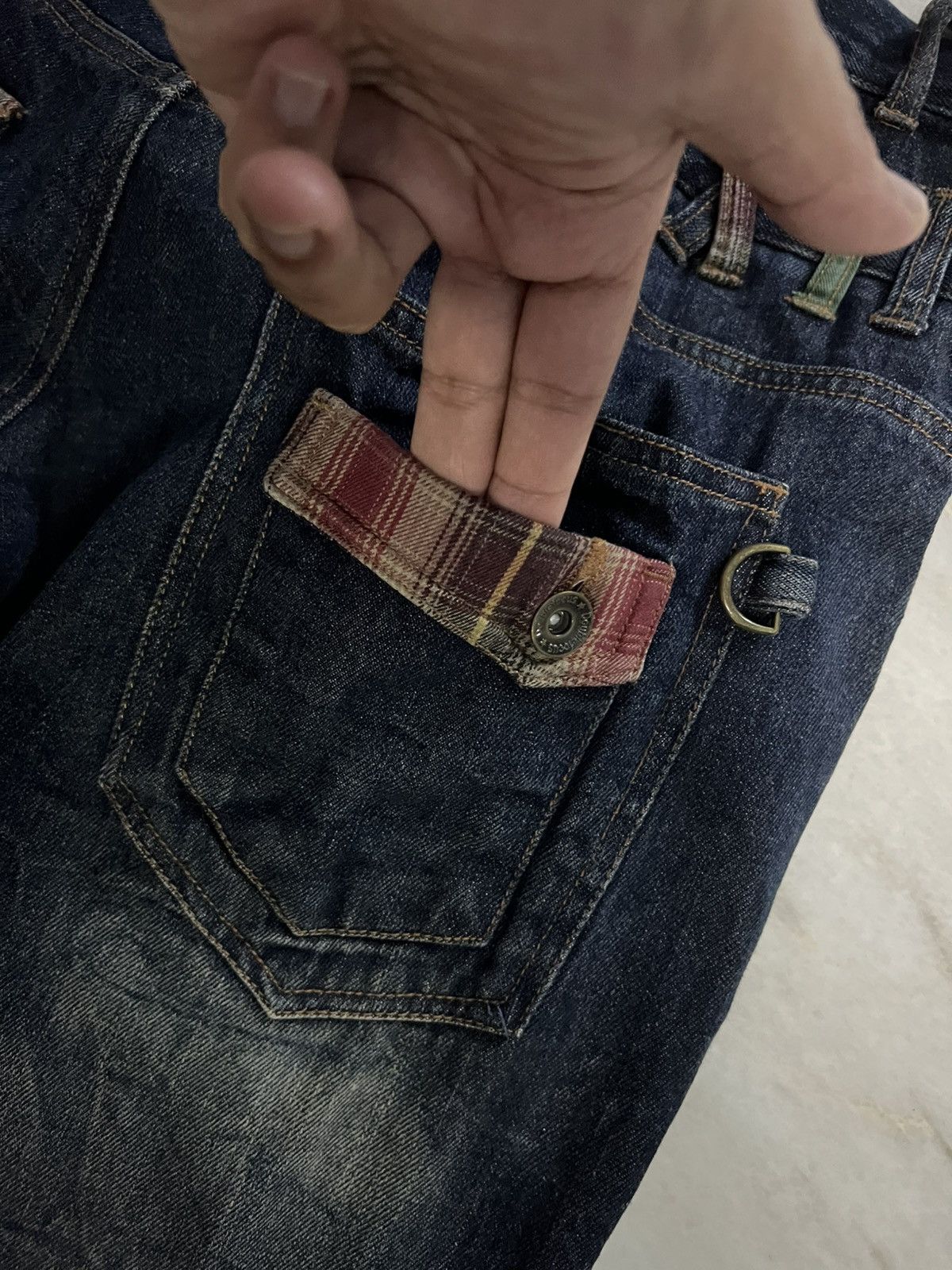 Japanese Brand 💥Double Waist💥Vintage 90’s Style Double Focus Mud Wash Jean Size US 33 - 18 Thumbnail