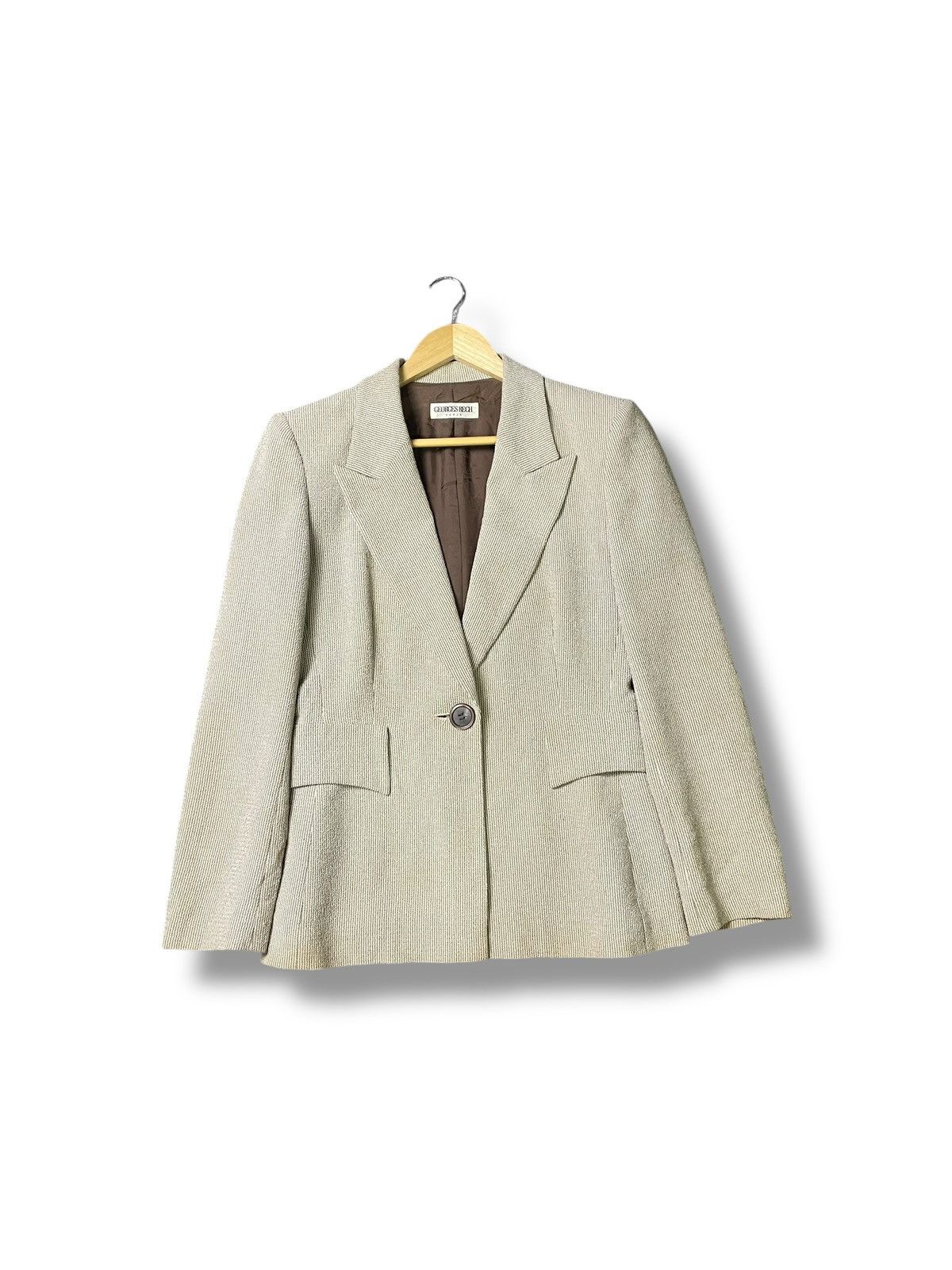 Designer × Japanese Brand × Vintage Georges Rech x Vintage Linen Blazer (35) Size US S / EU 44-46 / 1 - 1 Thumbnail