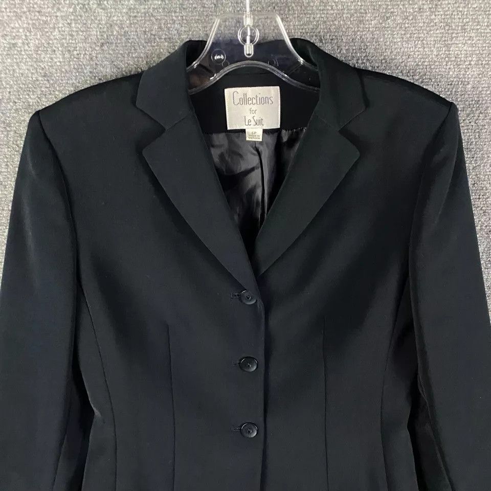Other Le Suit Blazer Women's 6P Black Petite Jacket 3 Buttons Size M / US 6-8 / IT 42-44 - 2 Thumbnail