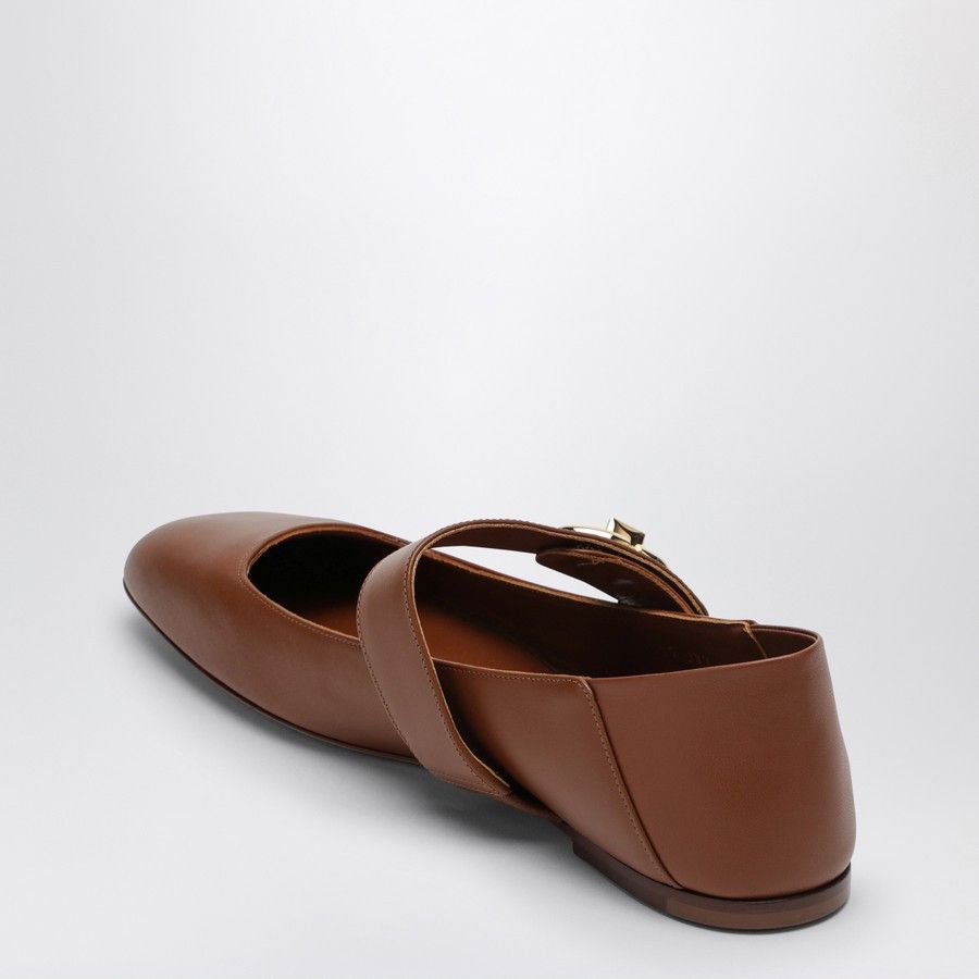 Valentino o1d2blof1024 V Logo Ballerina in Brown Size US 8.5 / IT 38.5 - 4 Thumbnail
