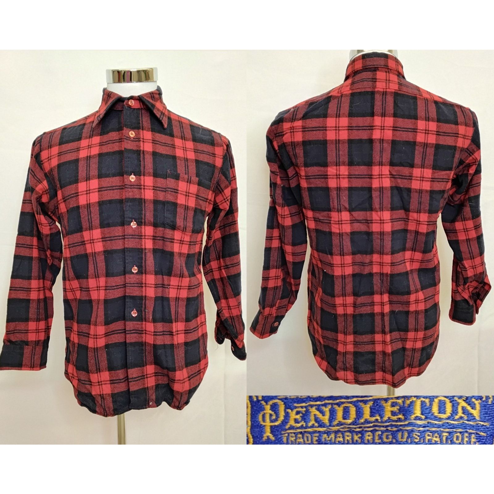 Pendleton Pendleton 100% Wool Flannel Shirt Men's M Red Made in USA Size US M / EU 48-50 / 2 - 1 Thumbnail