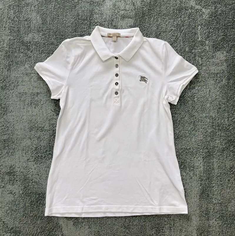 Burberry Burberry White Cotton Short Sleeve Polo Size M / US 6-8 / IT 42-44 - 1 Thumbnail