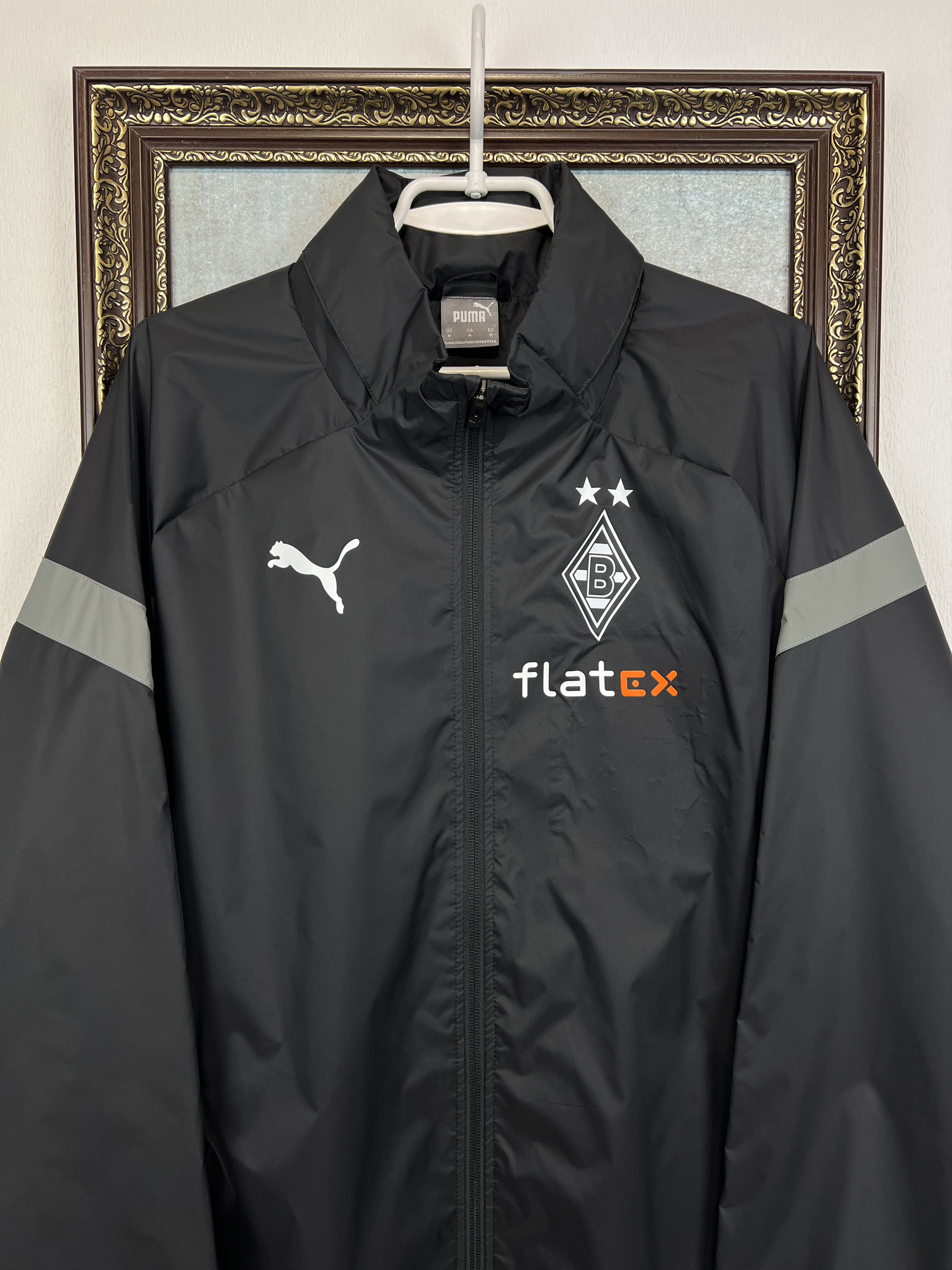 Puma Monchengladbach Football Rain Hooded Jacket Windbreaker Size US M / EU 48-50 / 2 - 2 Thumbnail