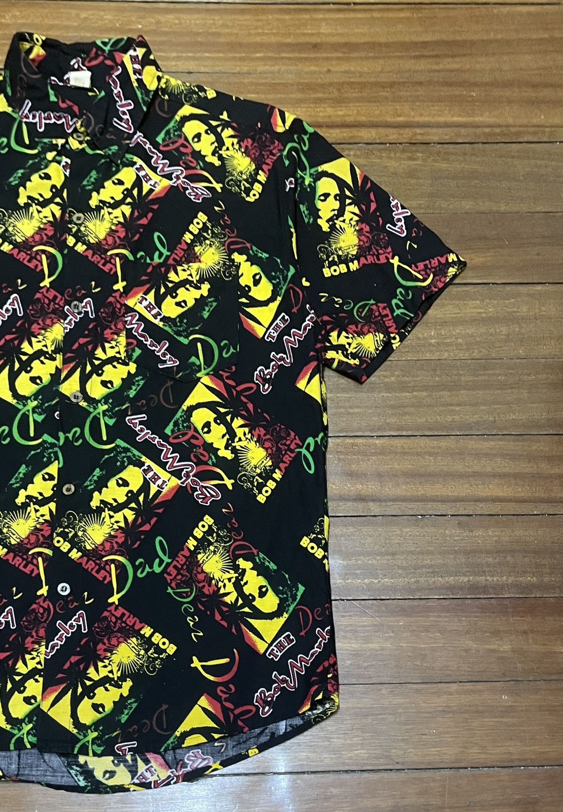 Band Tees Very Rare Vintage Singer Bob Marley Full Print Shirt 1990s Size US XL / EU 56 / 4 - 6 Thumbnail