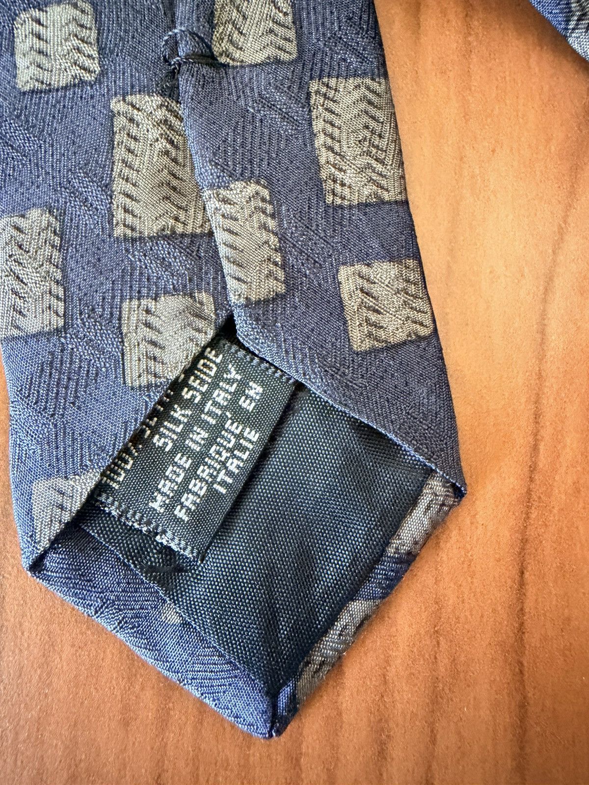 Giorgio Armani Giorgio Armani Cravatte Silk Tie Blue Geometric Squares Size ONE SIZE - 4 Thumbnail