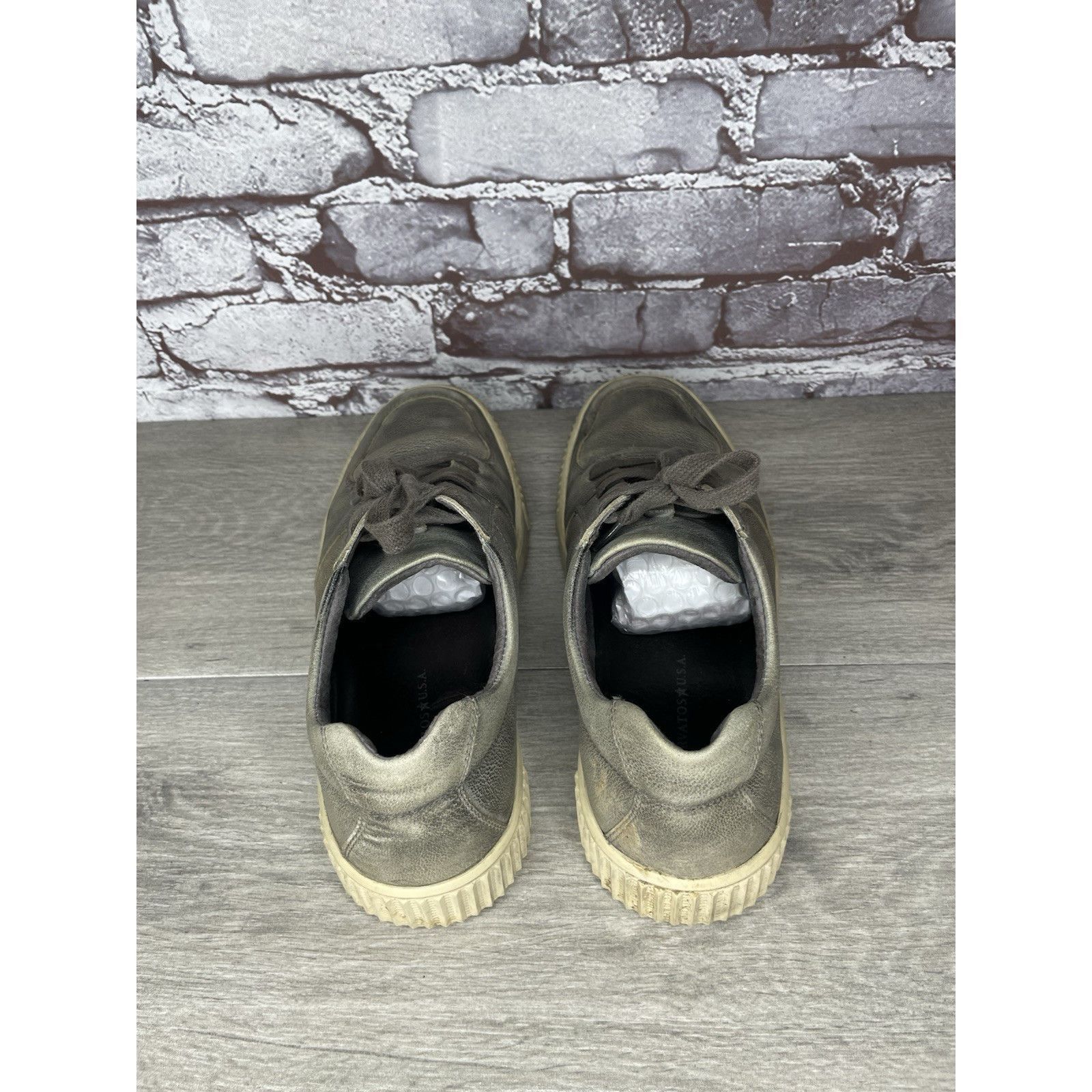 John Varvatos John Varvatos USA Gray Leather Casual Low Top Sneakers Shoes Size US 7.5 / EU 40-41 - 5 Thumbnail