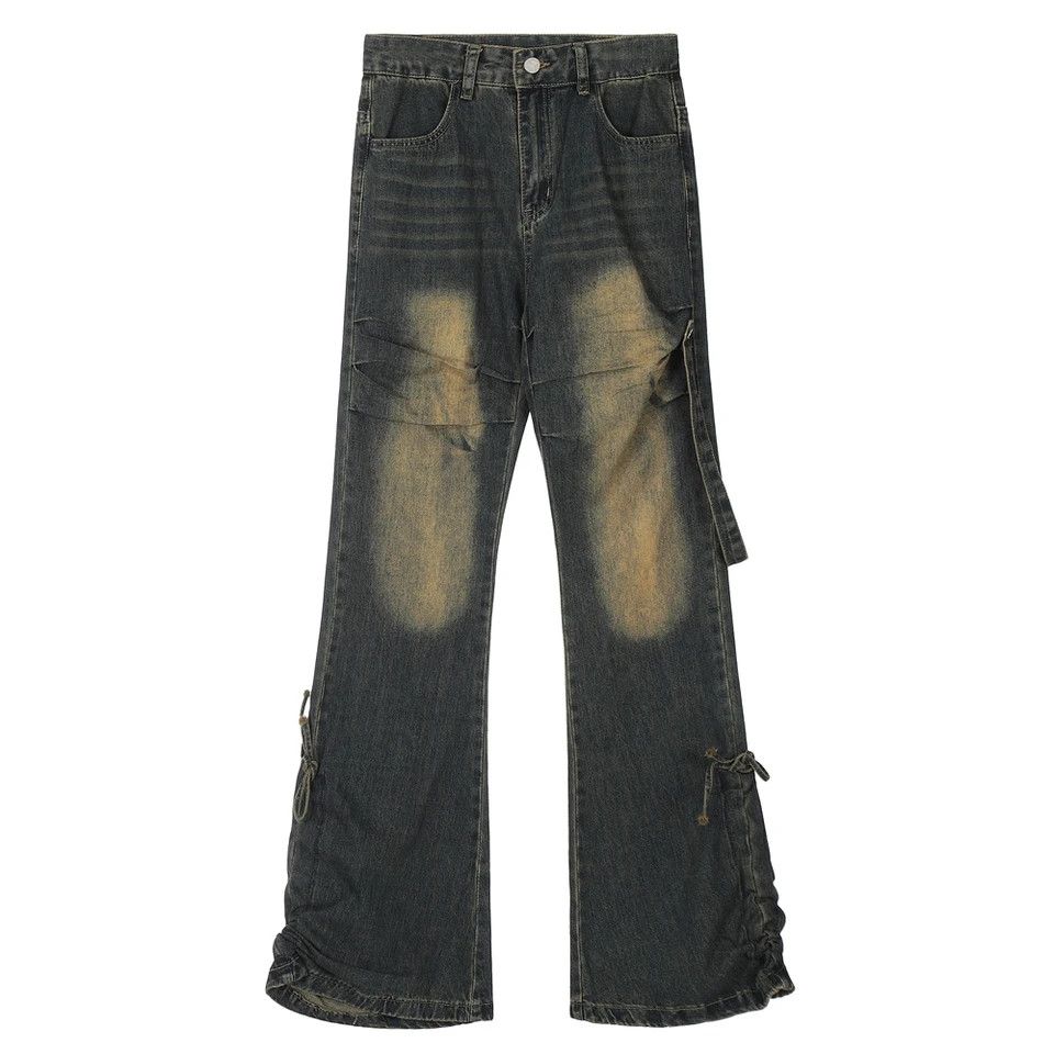 Designer × Japanese Brand × Jean Flared Stacked Baggy Street Rusty Jeans Size US 31 - 5 Thumbnail