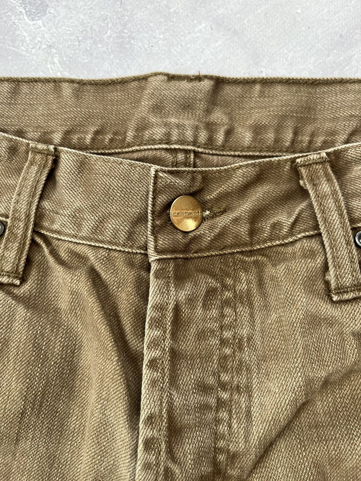 Carhartt Carhartt Klondike Denim Pants Leather Logo Size 33/32 Size US 33 - 3 Thumbnail
