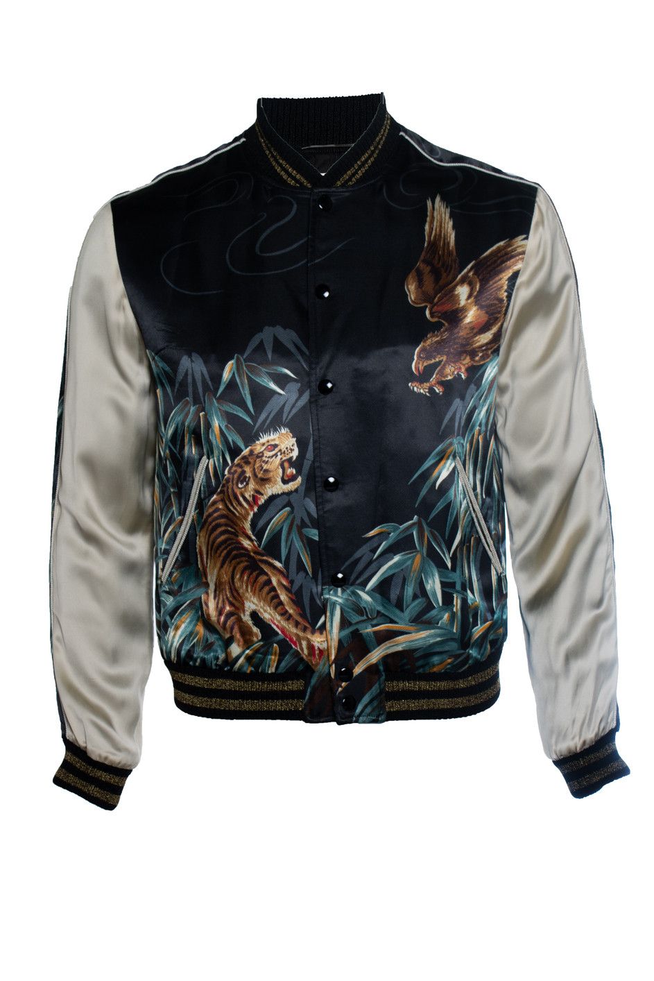 Saint Laurent Paris Saint Laurent, teddy bomber with tiger and eagle Size US S / EU 44-46 / 1 - 1 Thumbnail