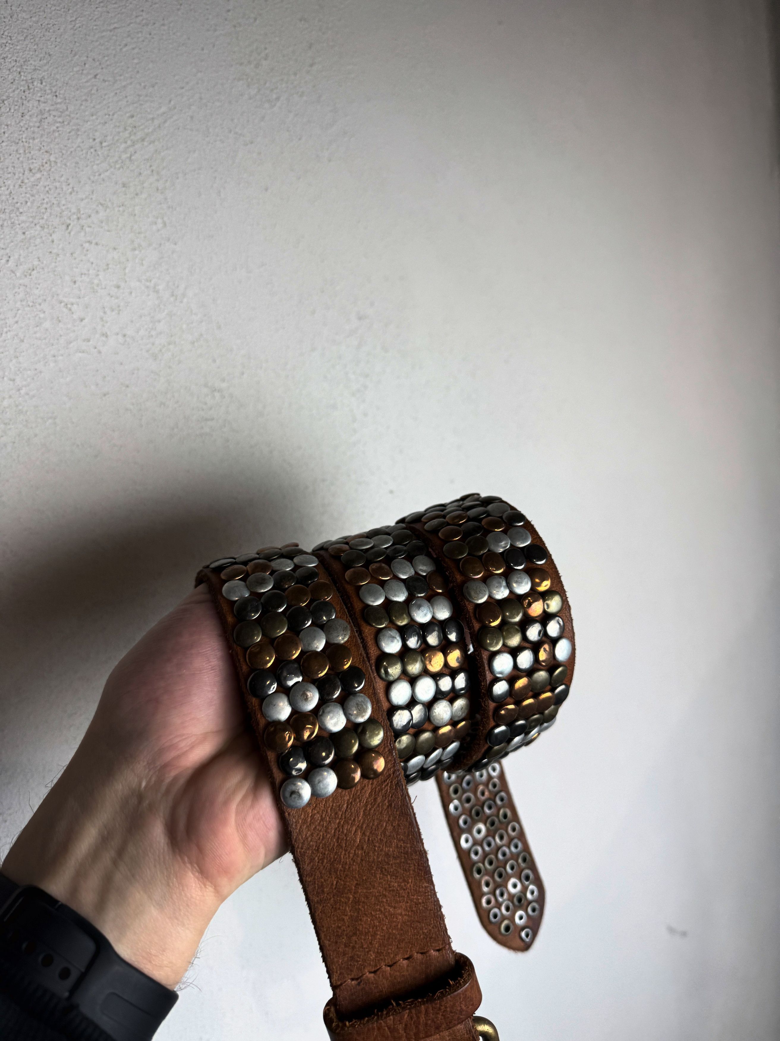 Hysteric Glamour Japanese Style Biker Metal Real Leather Belt 90s y2K Size ONE SIZE - 6 Thumbnail