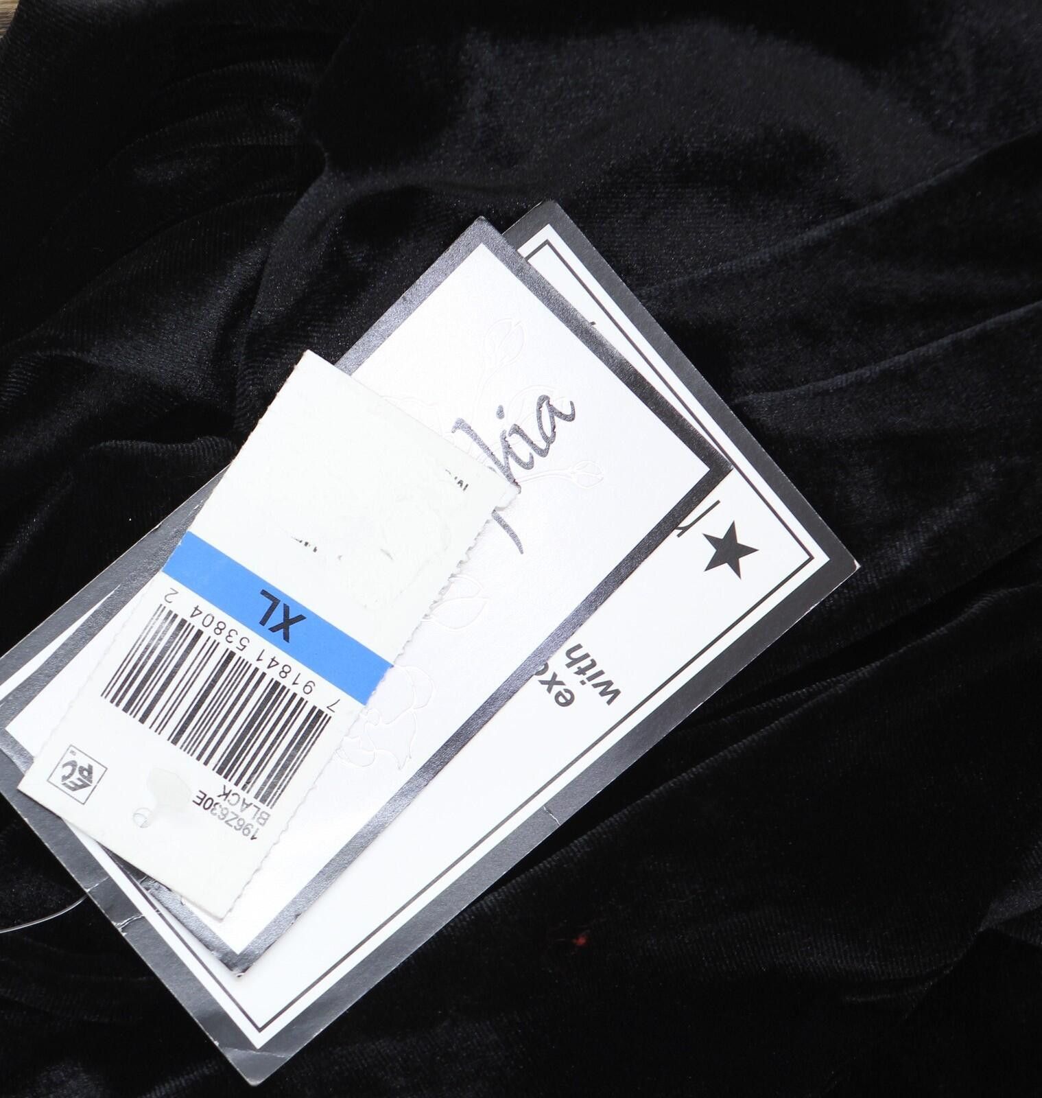 Other Nwt Alex & Sophia Velvet Front-slit Pants 196z630e Black Xl Size 40" / US 18 - 3 Thumbnail