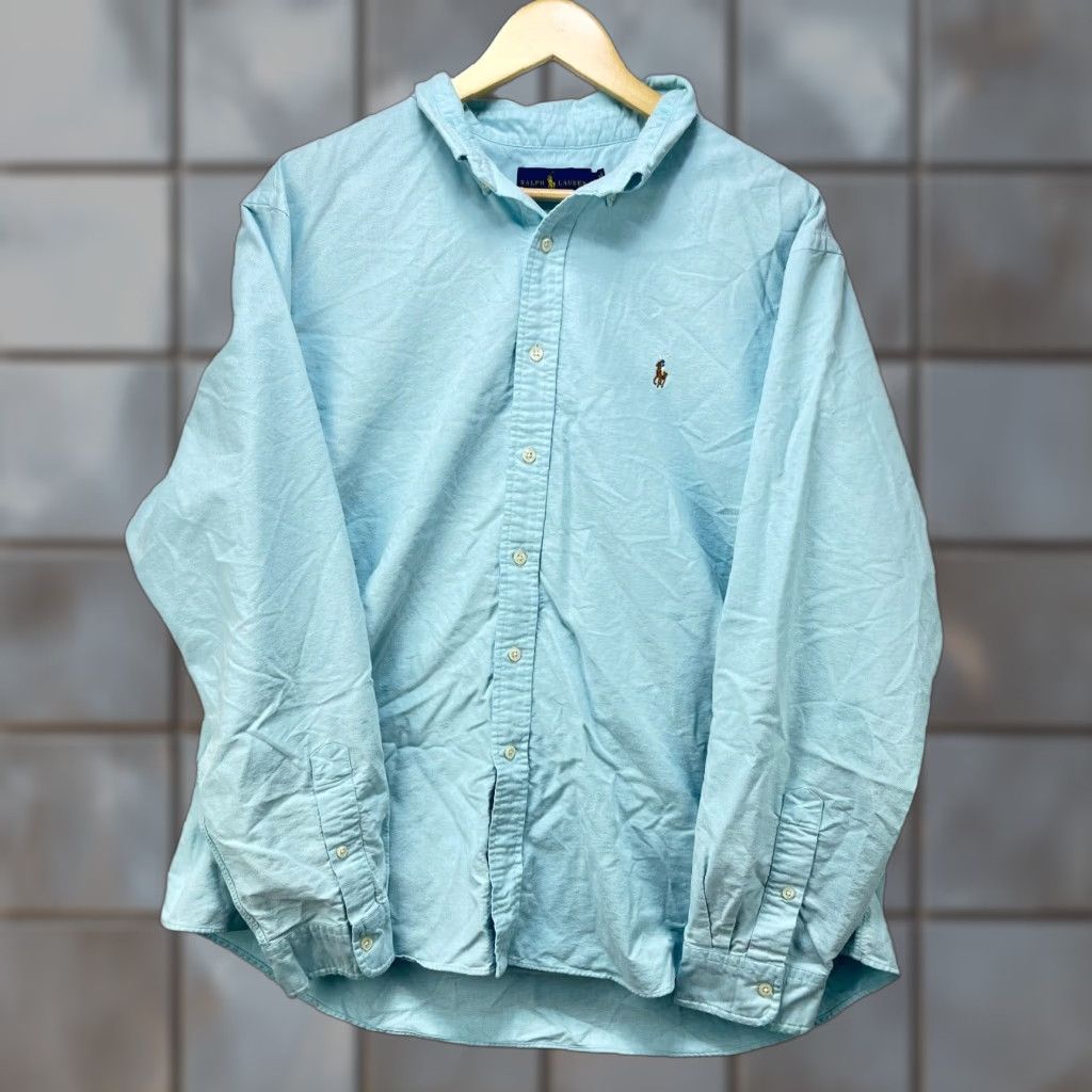 Polo Ralph Lauren VINTAGE Polo Ralph Lauren Button-Up Long Sleeve Shirt 2XL Blake Style Mens Blue Polo Ralph Lauren Shirt 2XL Vintage Blakestyle ? Size US XXL / EU 58 / 5 - 1 Thumbnail