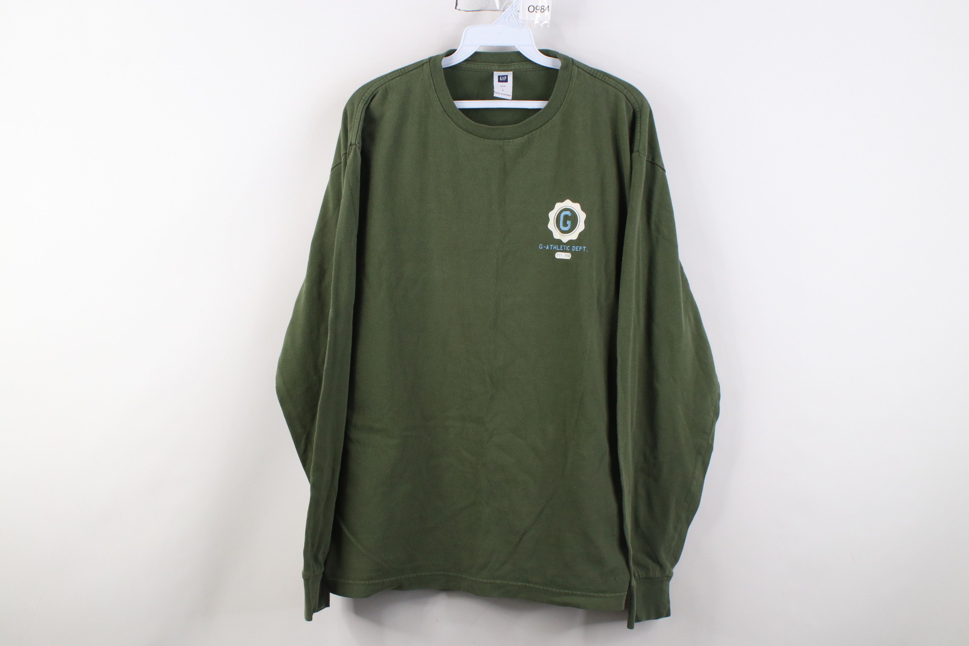 Gap Vintage Y2K 2004 Gap Spell Long Sleeve T-Shirt Green Cotton Size US L / EU 52-54 / 3 - 1 Thumbnail