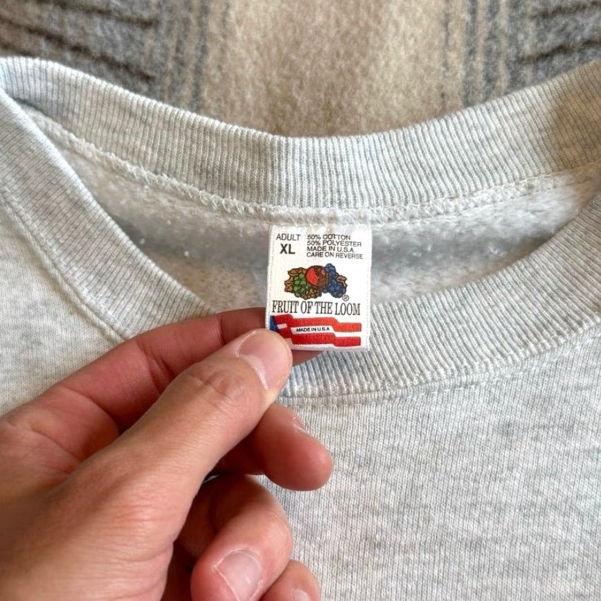 Fruit Of The Loom VINTAGE 90s Cowtail University Crewneck Sweatshirt Men XL Gray University Cowtail Crewneck Sweatshirt Gray XL Mens Pullover Sweatshirt Size US XL / EU 56 / 4 - 3 Thumbnail